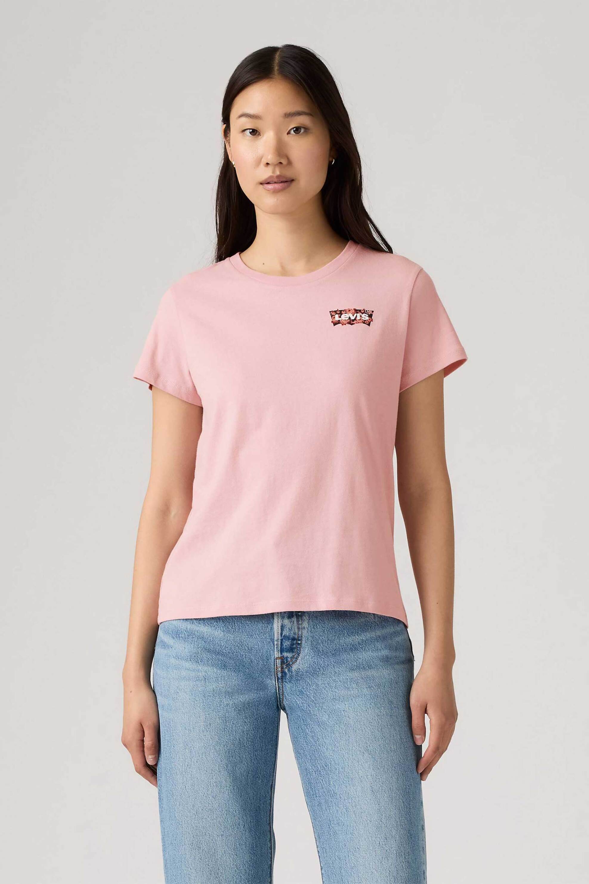Levi's® γυναικείο T-shirt μονόχρωμο "Perfect Tee" - 173693188 Ροζ
