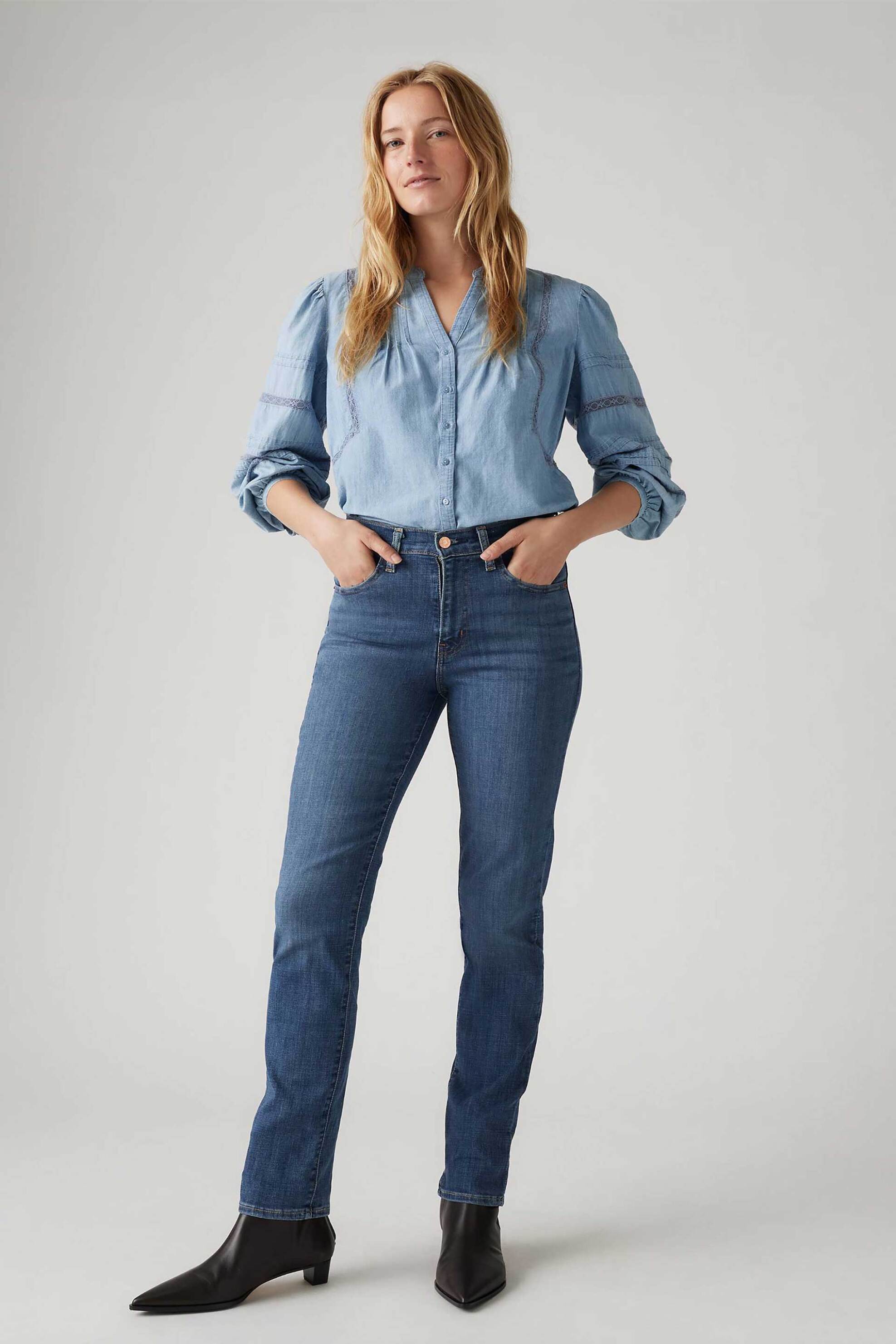 Levi's® γυναικείο τζιν παντελόνι "724™ High Rise Straight" - 188830238 Μαύρο