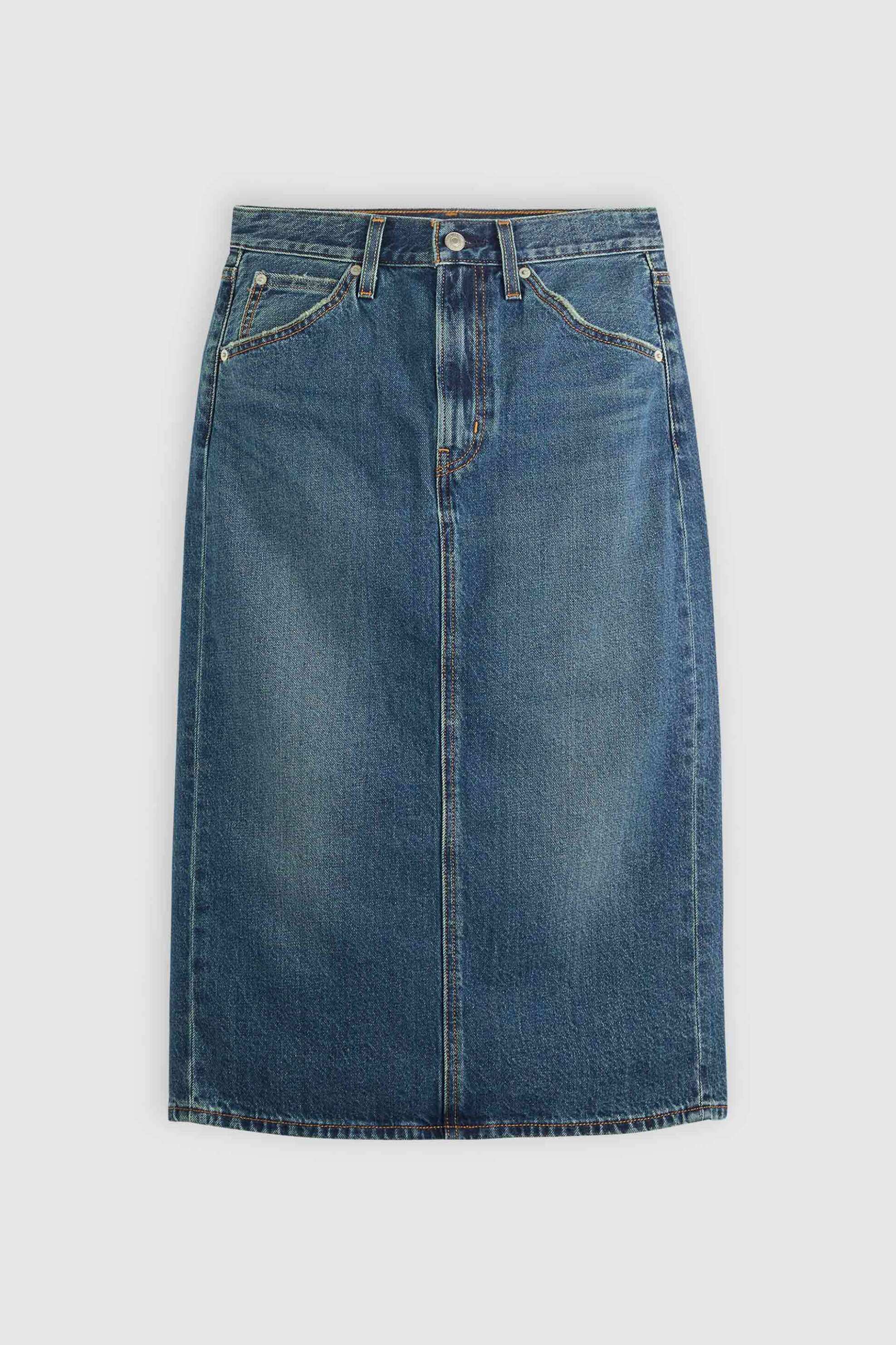 Levi&Apos S Γυναικεία Midi Φούστα Denim Ψηλόμεση Πεντάτσεπη Slim Fit - 001Vh0006 Blue