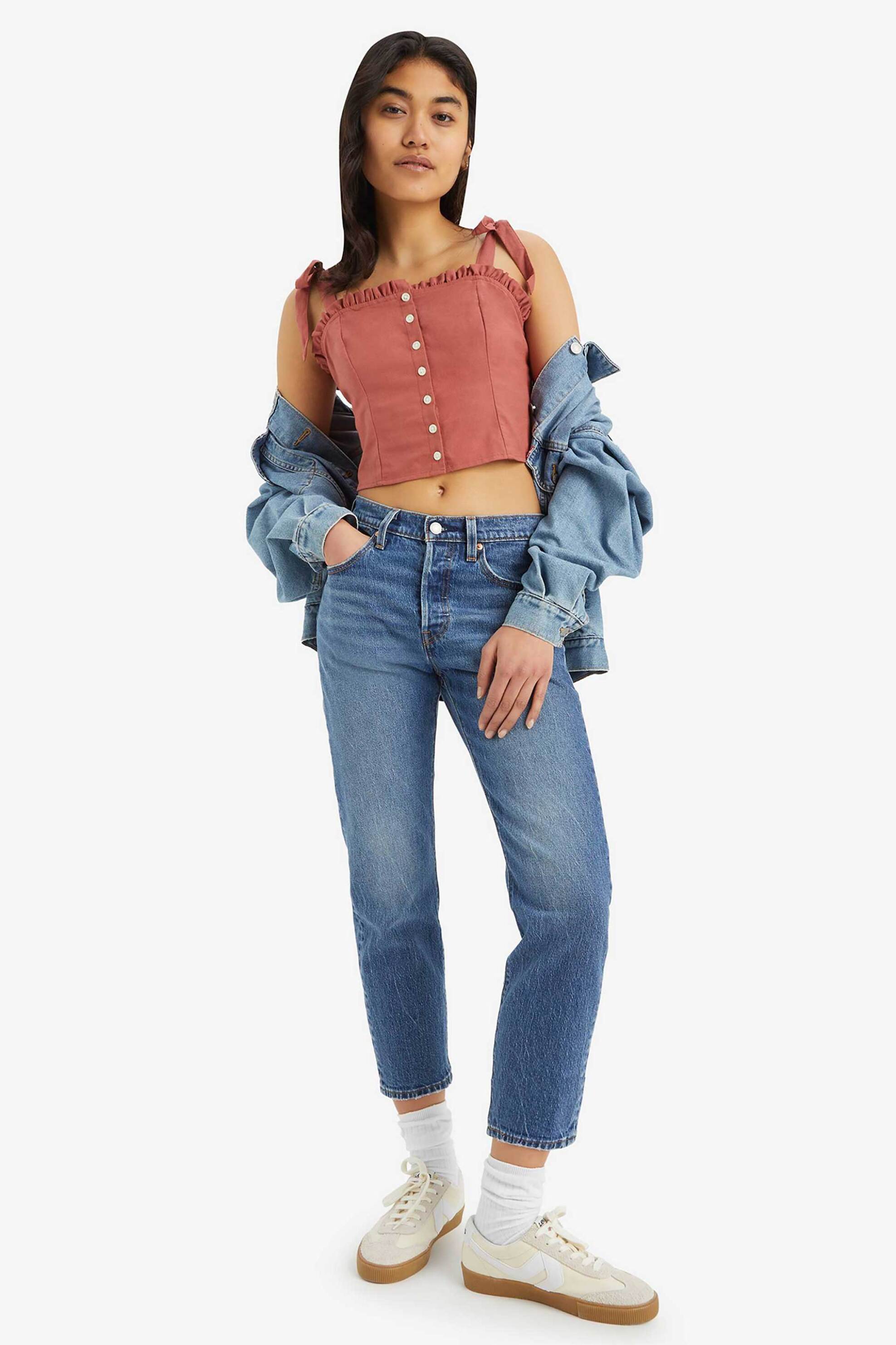 LEVI'S Levi's® γυναικείο τζιν παντελόνι ψηλόμεσο cropped "501®" - 362000335 Denim Blue