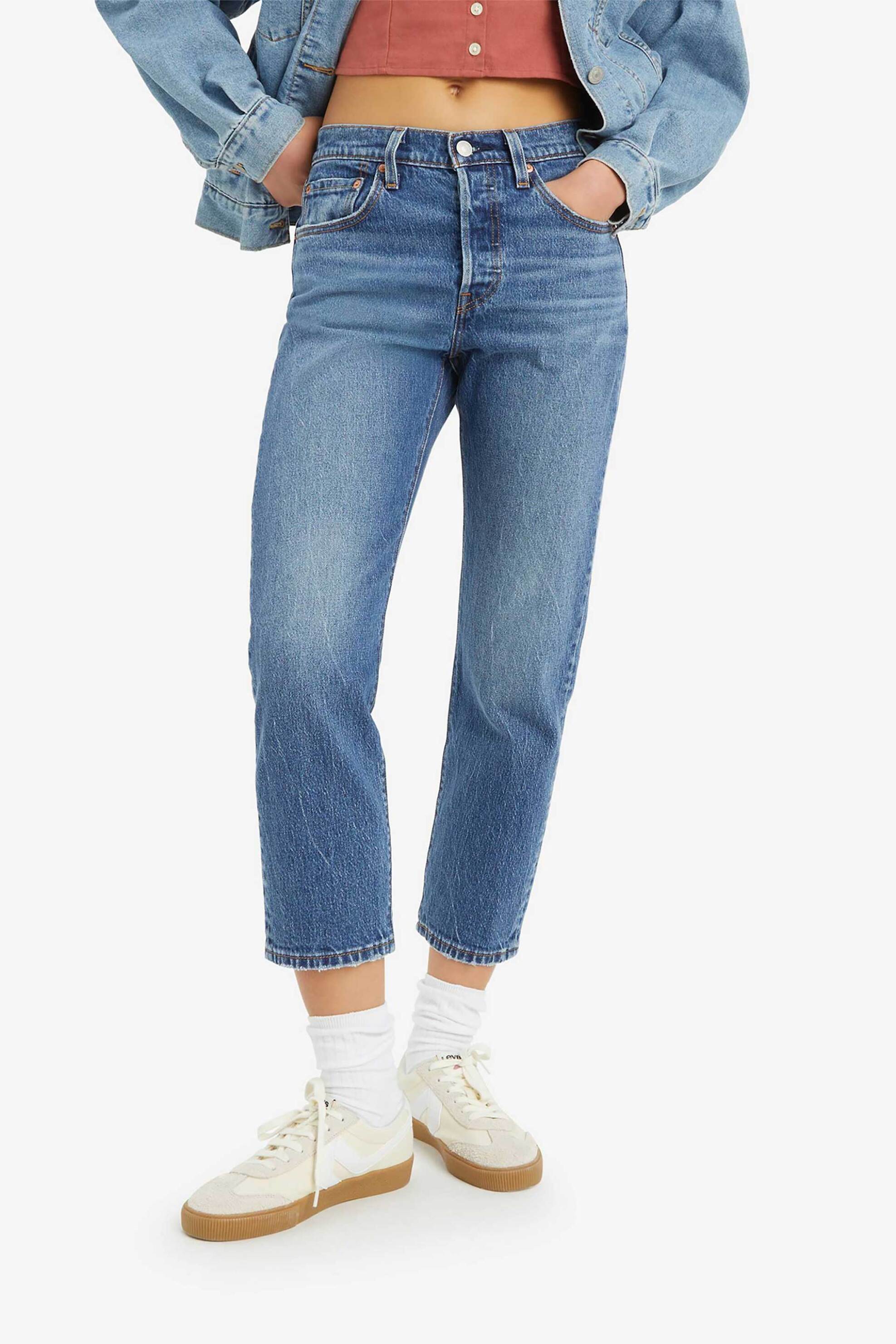 Levi's® γυναικείο τζιν παντελόνι ψηλόμεσο cropped "501®" - 362000335 Denim Blue φωτογραφία