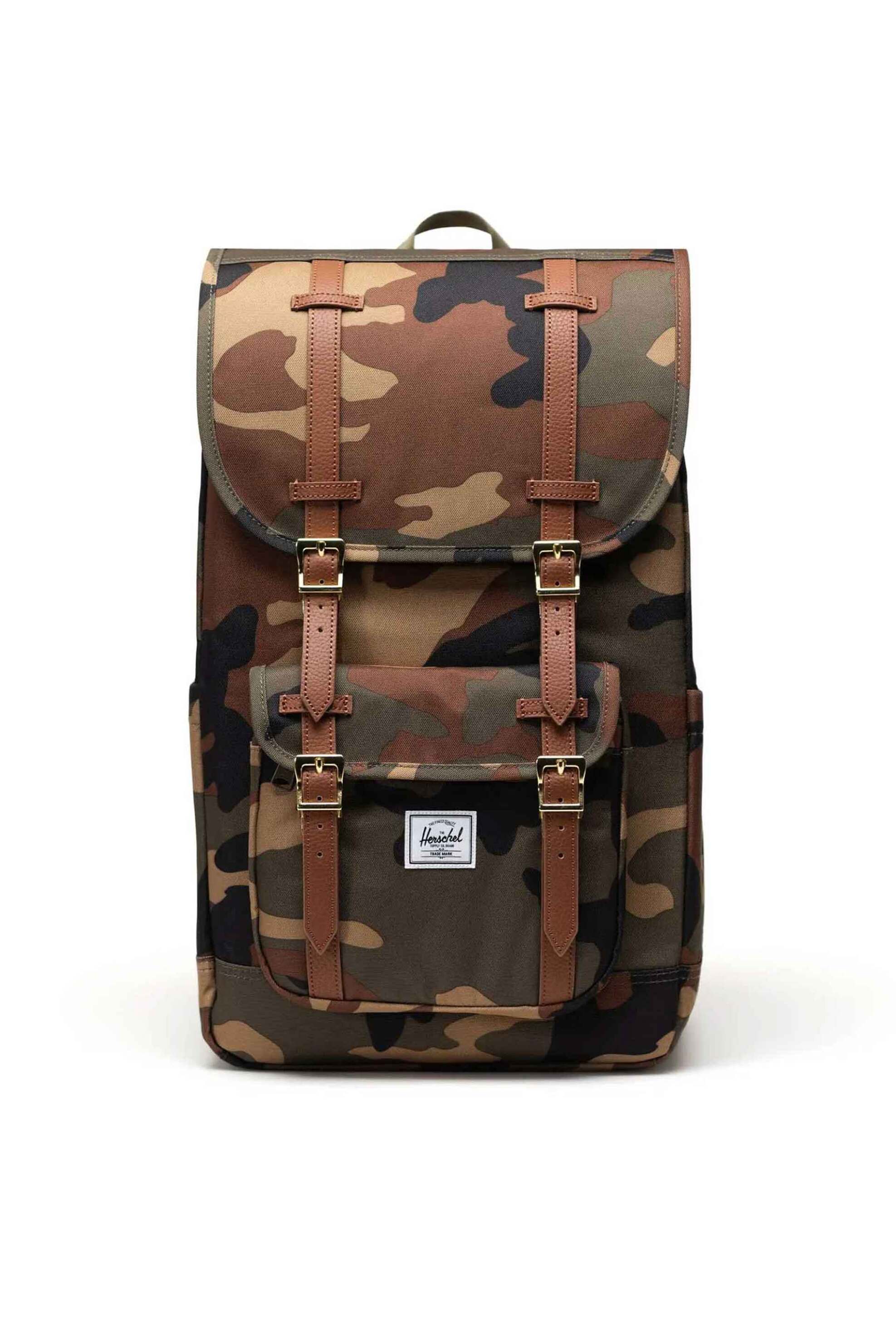 HERSCHEL Herschel unisex backpack με camo print και contrast logo patch "Little America™" 30 L - 66UBCL01907 Χακί