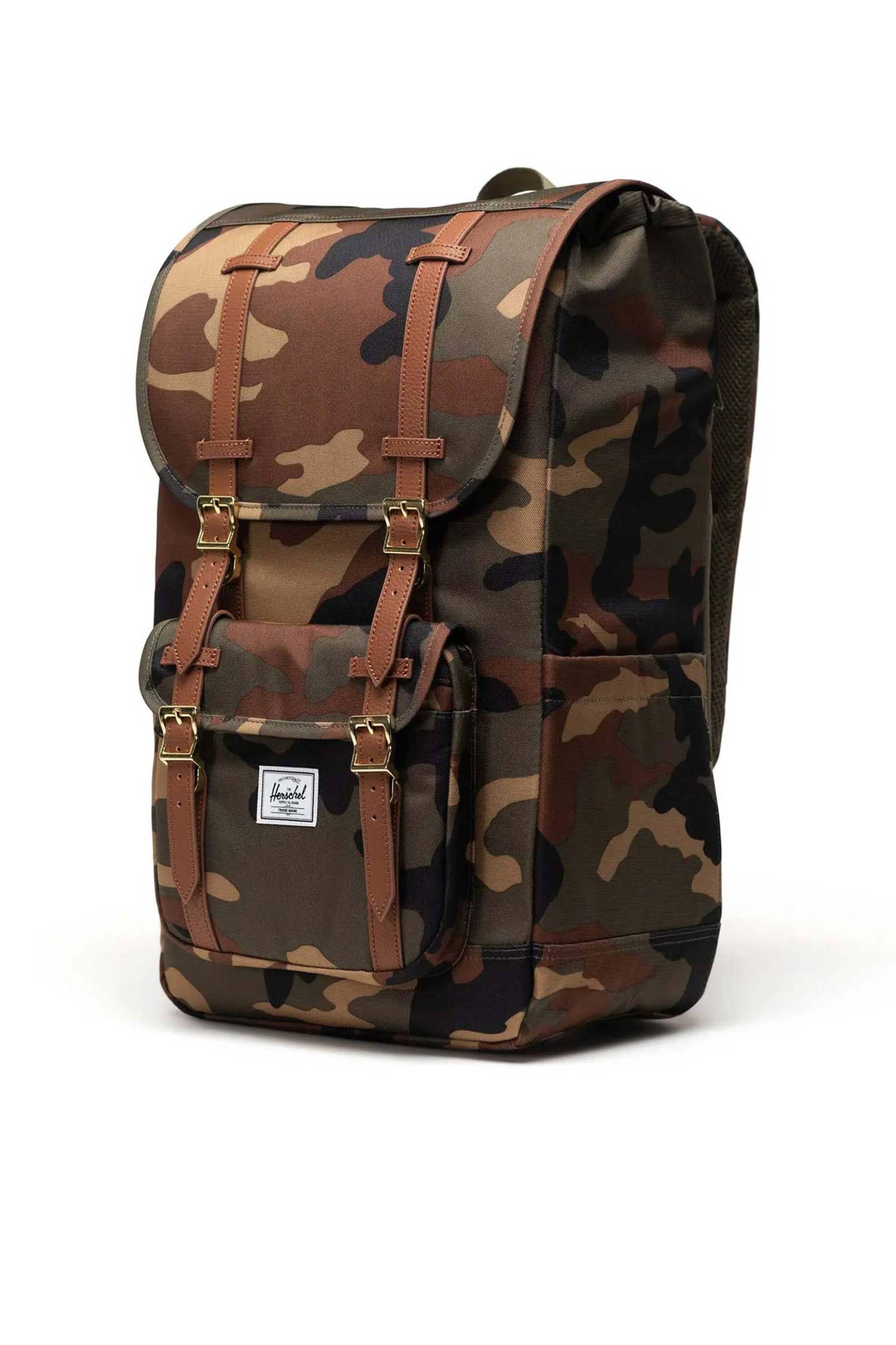 Herschel unisex backpack με camo print και contrast logo patch "Little America™" 30 L - 66UBCL01907 Χακί φωτογραφία