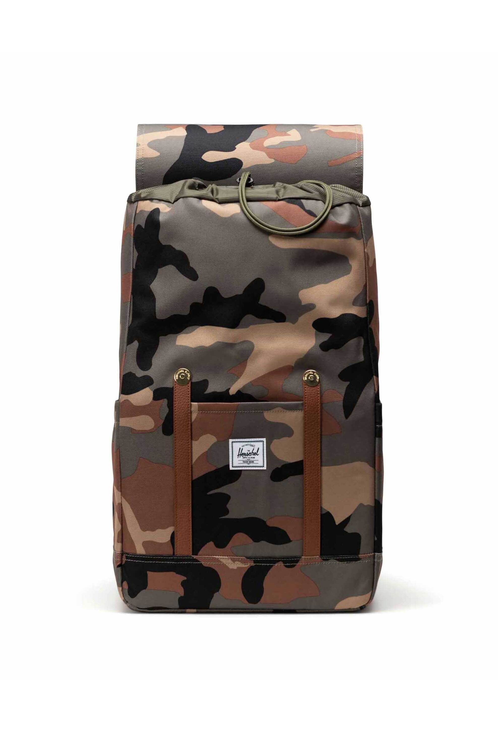 Herschel Unisex Backpack με Camo Print Και Contrast Logo Patch Retreat 23 L - 66Ubcl01908 Χακί