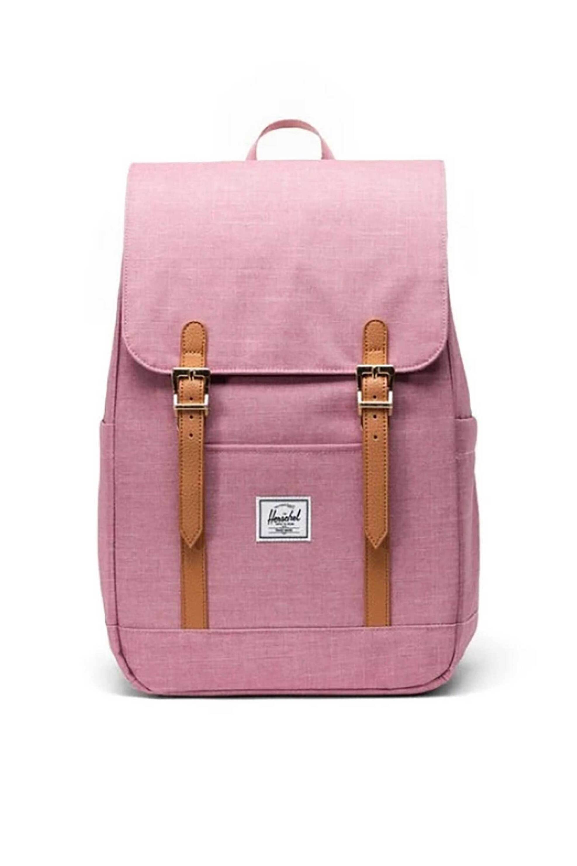 Herschel unisex backpack μονόχρωμο με contrast logo patch "Retreat™ Small" 17 L - 66UBCL01940 Σάπιο Μήλο