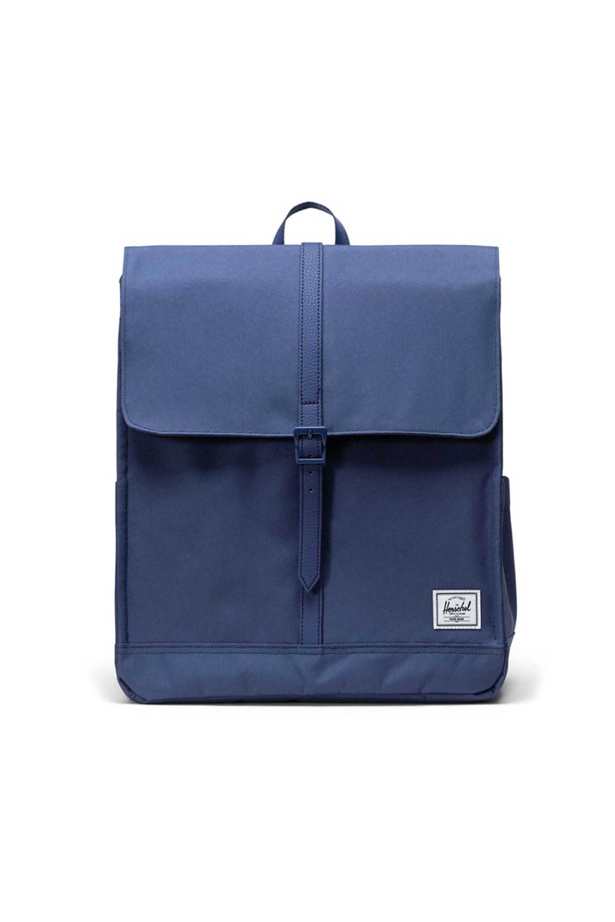 Herschel unisex backpack μονόχρωμο με contrast logo patch "City" 16 L - 66UBCL01945 Μπλε