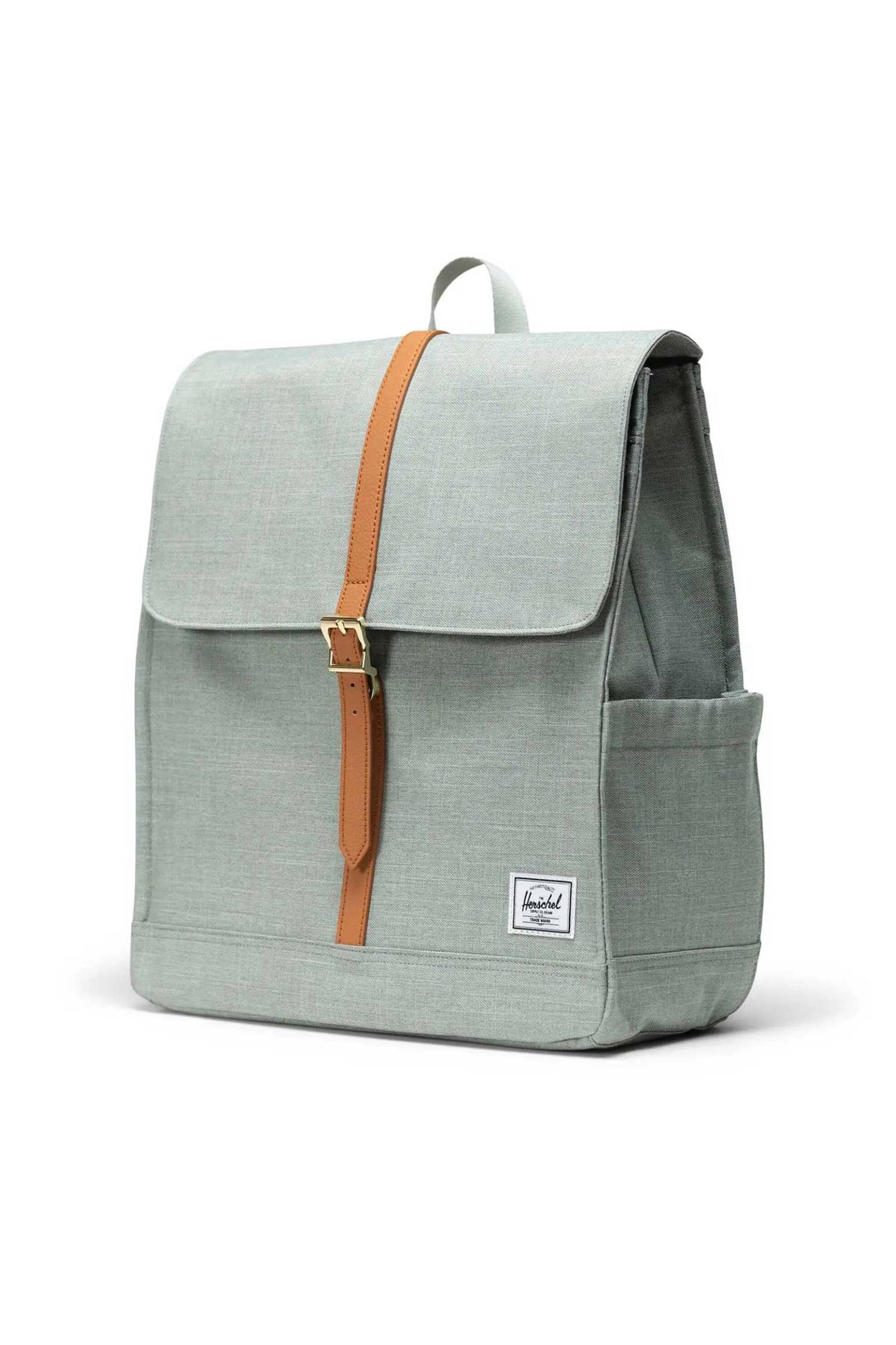 Herschel unisex backpack μονόχρωμο με contrast logo patch "City" 16 L - 66UBCL01946 Πράσινο Ανοιχτό φωτογραφία