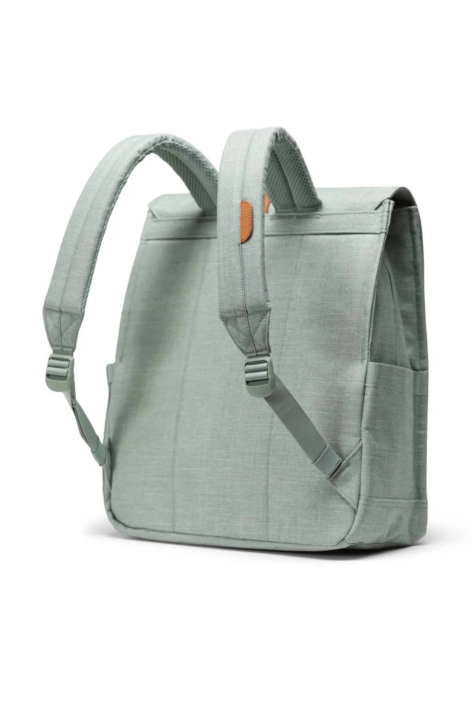 Herschel unisex backpack μονόχρωμο με contrast logo patch "City" 16 L - 66UBCL01946 Πράσινο Ανοιχτό φωτογραφία