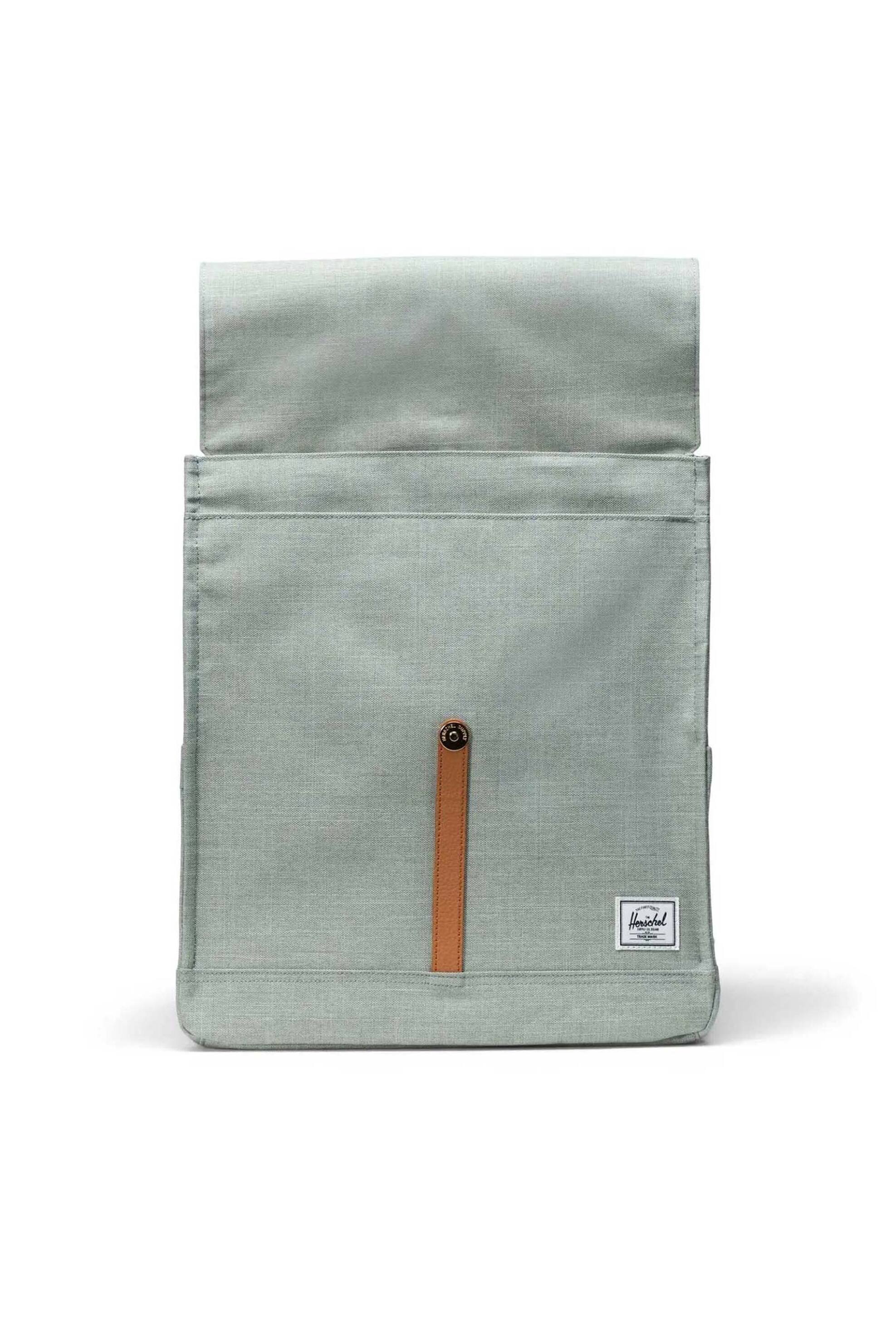Herschel unisex backpack μονόχρωμο με contrast logo patch "City" 16 L - 66UBCL01946 Πράσινο Ανοιχτό φωτογραφία