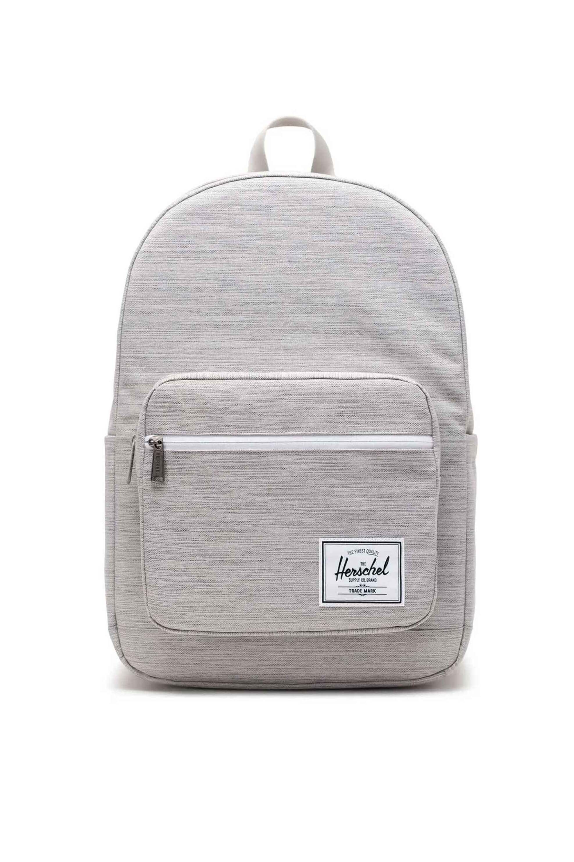 Herschel unisex backpack μονόχρωμο με contrast logo patch "Pop Quiz™" 25 L - 66UBCL01321 Γκρι
