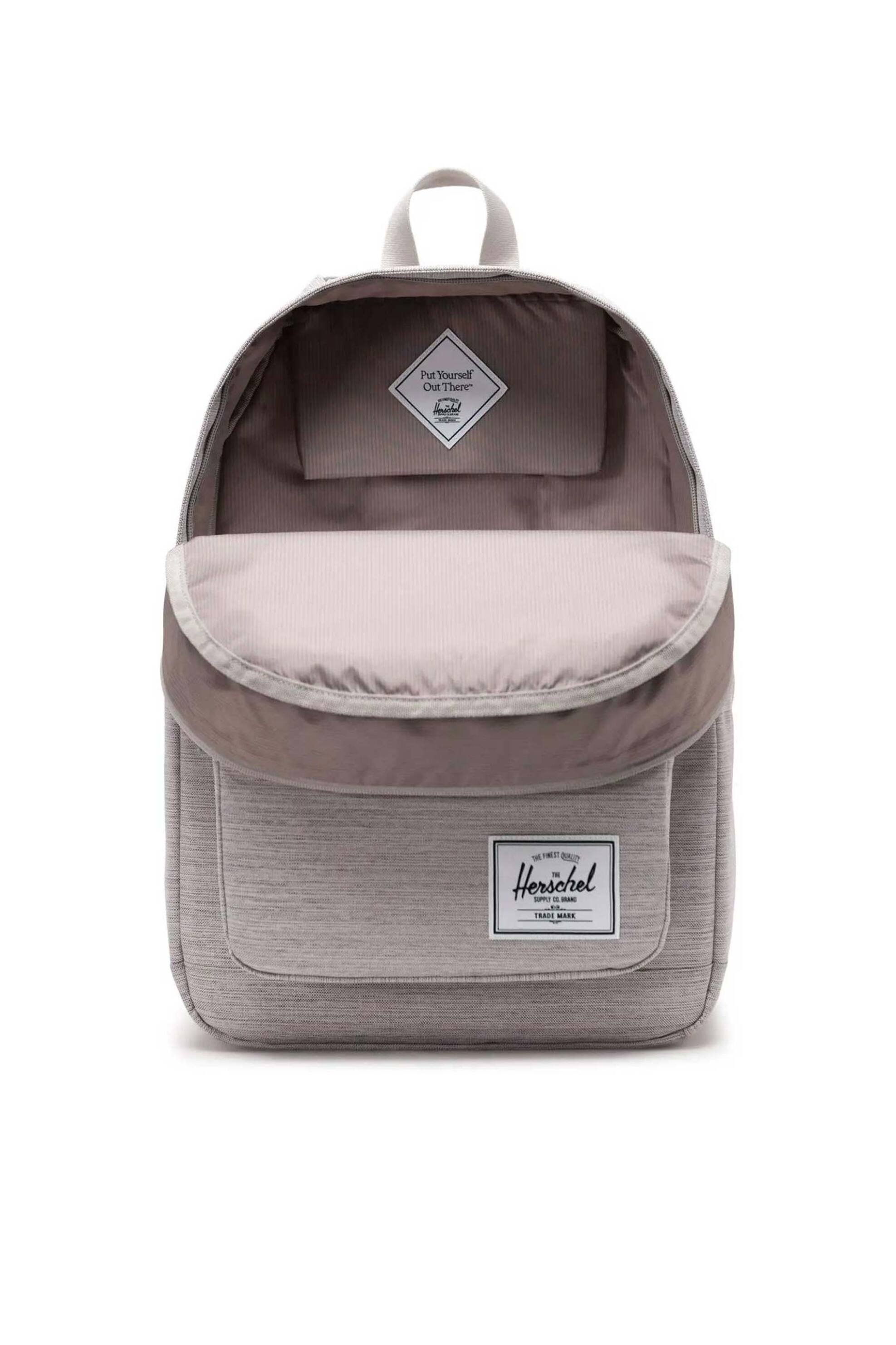 Herschel Unisex Backpack Μονόχρωμο με Contrast Logo Patch Pop Quiz 25 L - 66Ubcl01321 Γκρι