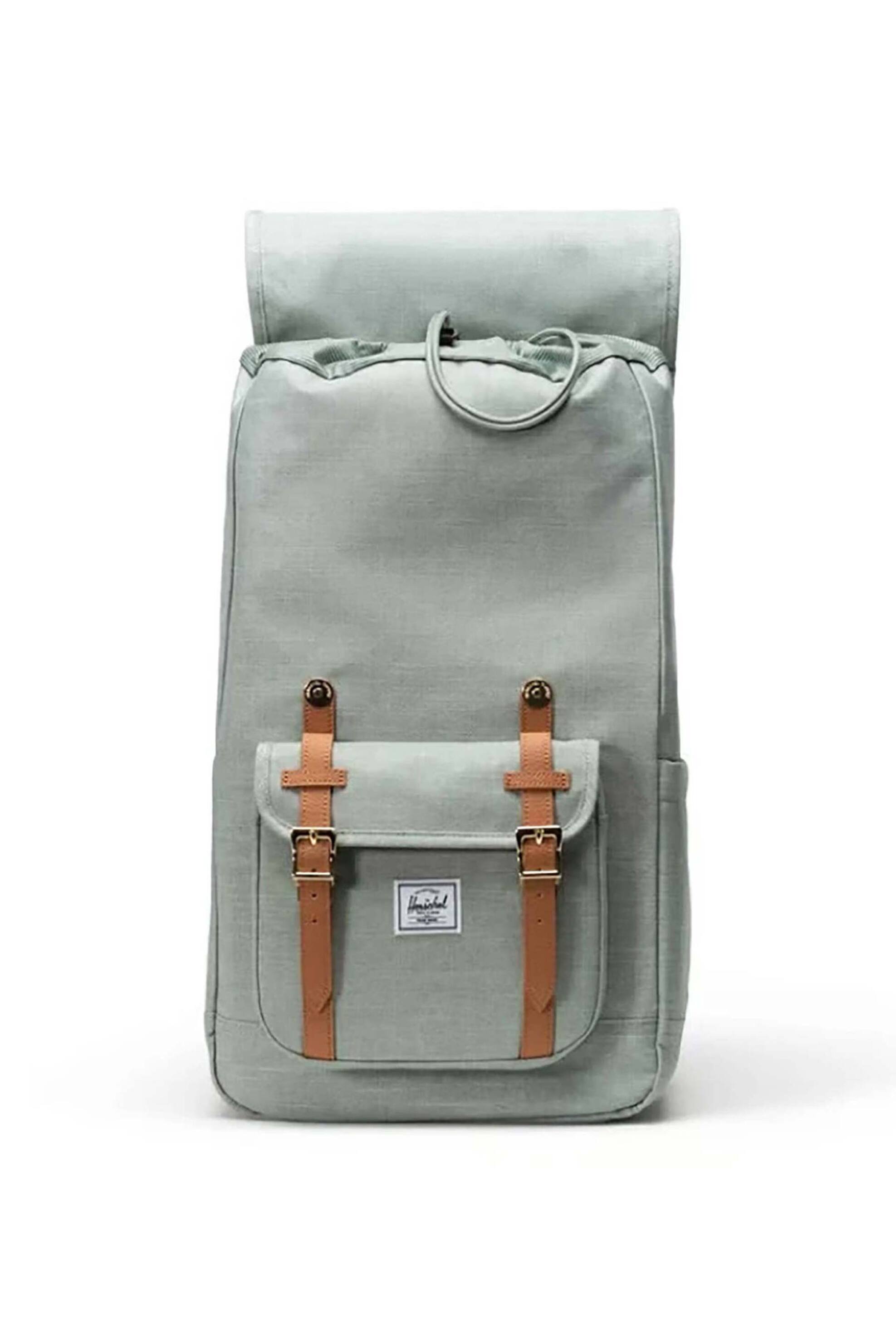 Herschel unisex backpack μονόχρωμο με contrast logo patch "Little America Mid™" 21 L - 66UBCL01919 Πράσινο Ανοιχτό φωτογραφία