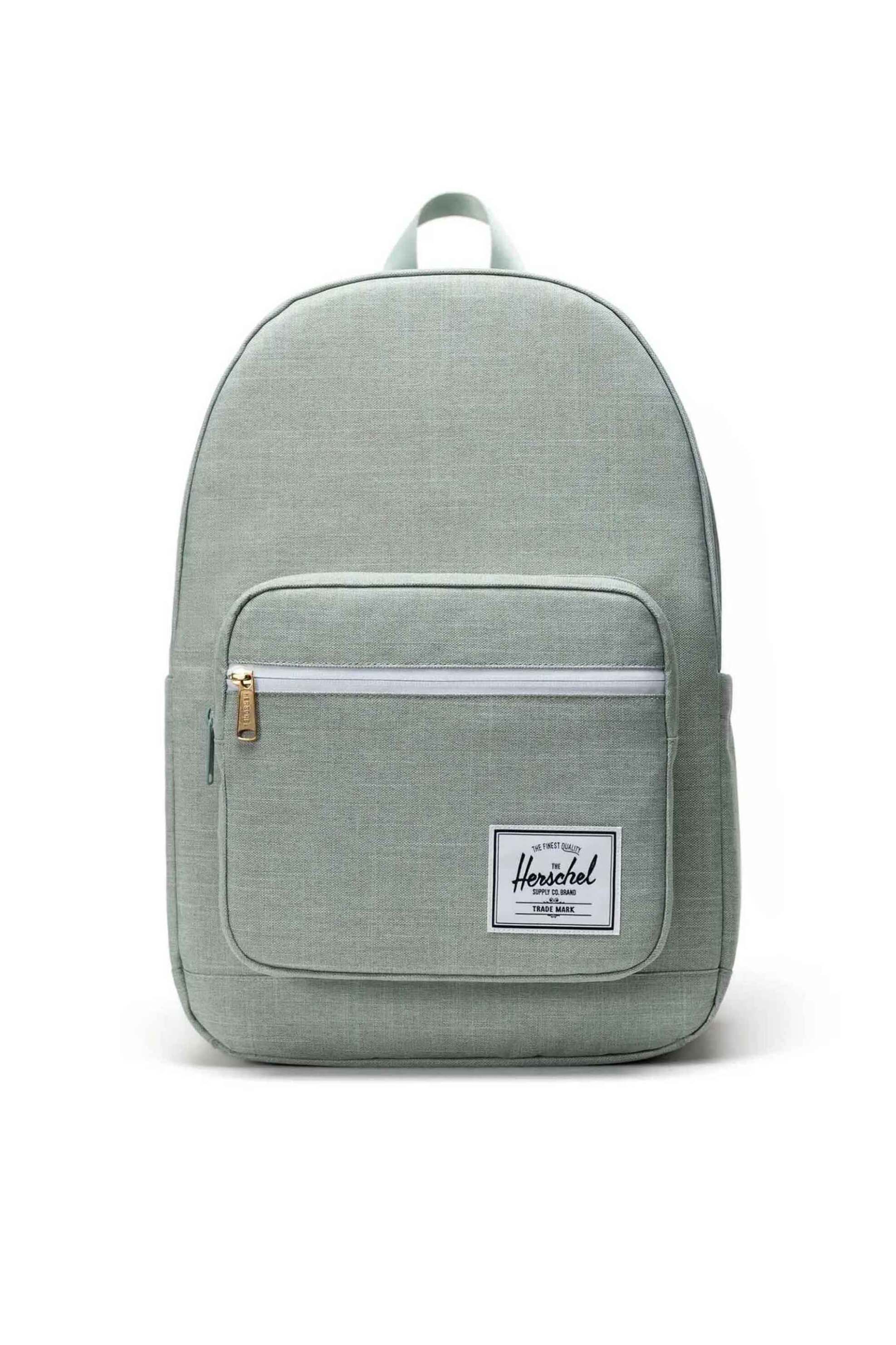 Herschel unisex backpack μονόχρωμο με contrast logo patch "Pop Quiz™" 25 L - 66UBCL01928 Πράσινο Ανοιχτό