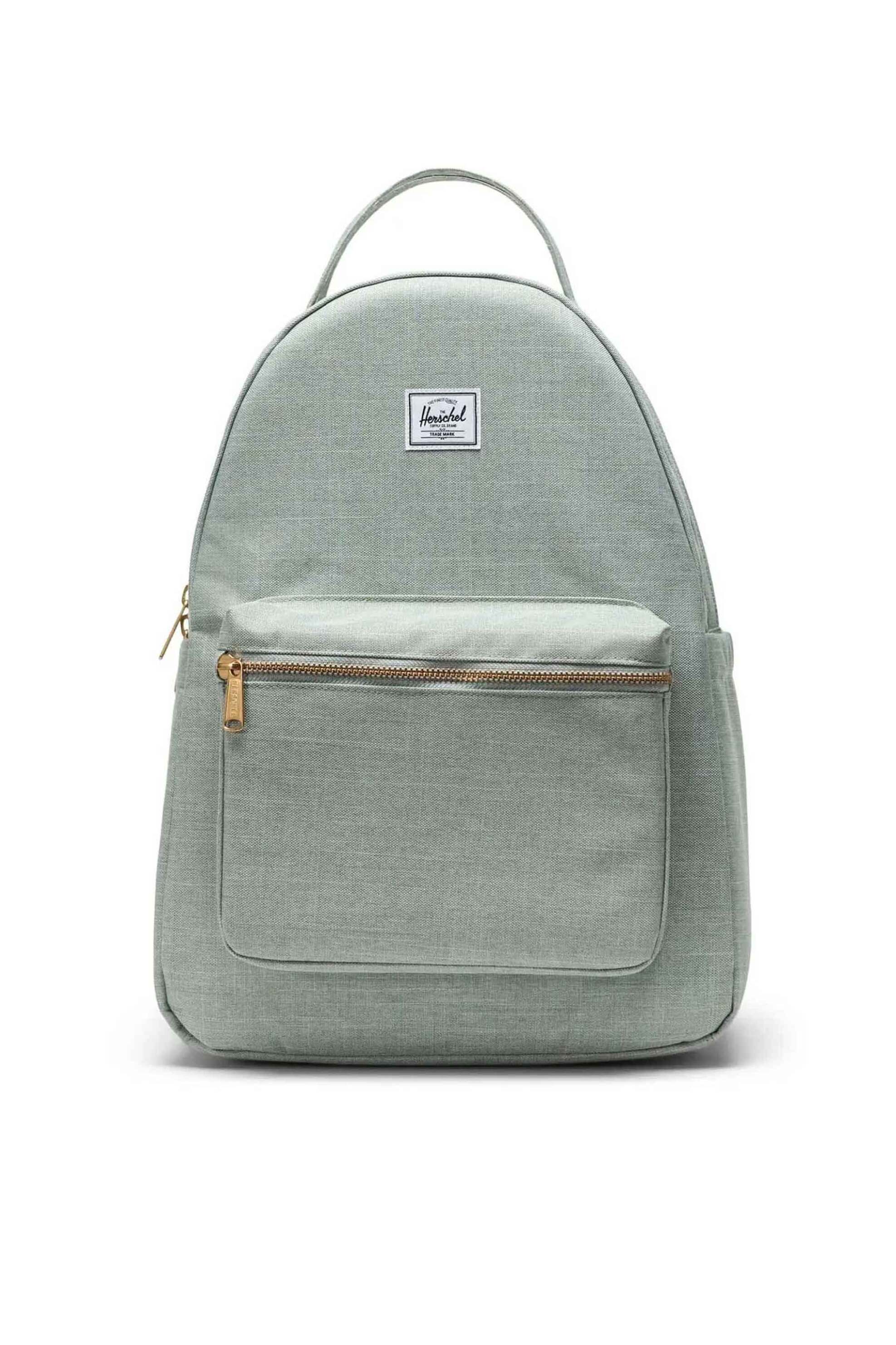 Herschel unisex backpack μονόχρωμο με contrast logo patch "Nova™" 18 L - 66UBCL01935 Πράσινο Ανοιχτό