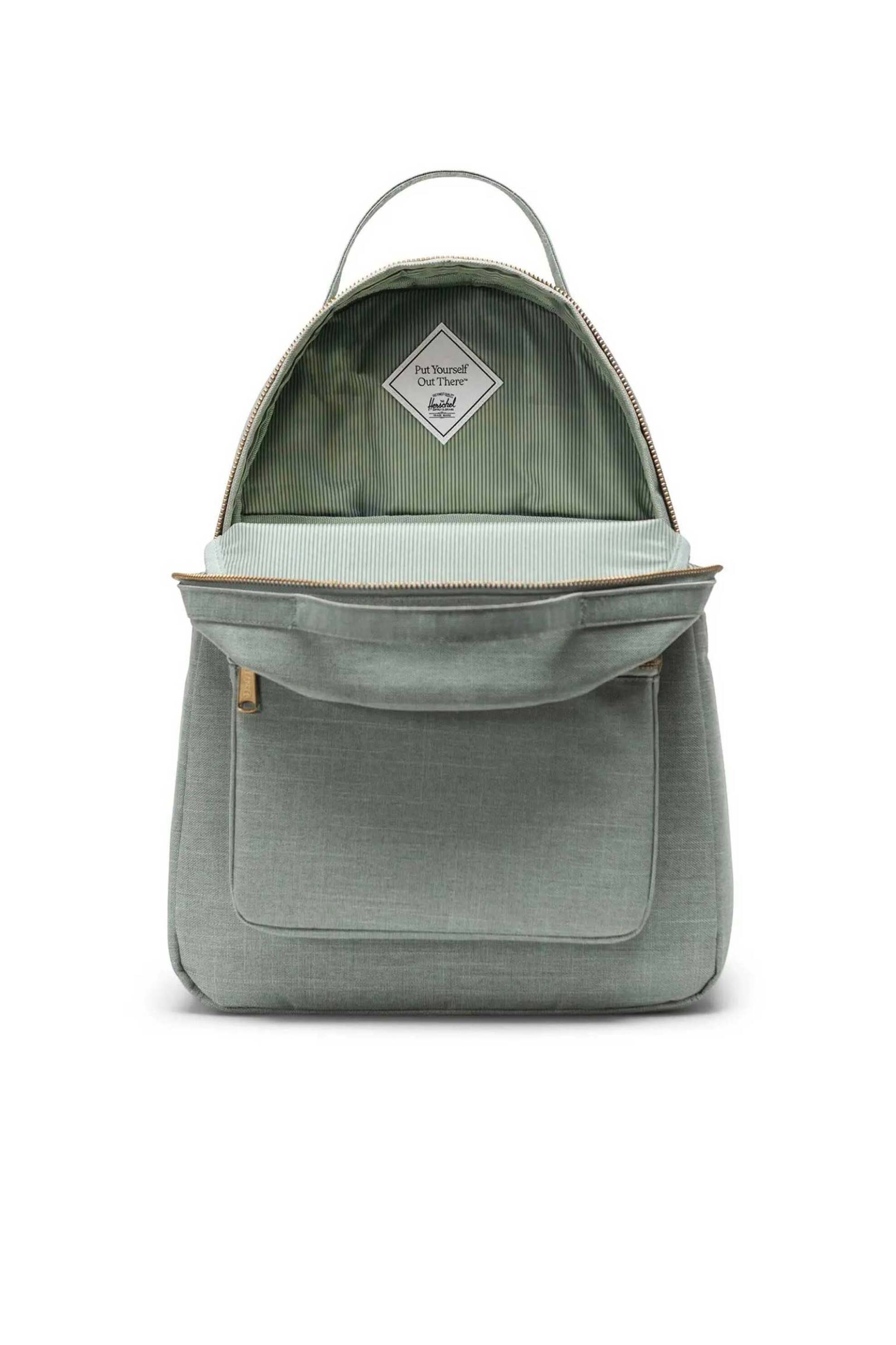 Herschel unisex backpack μονόχρωμο με contrast logo patch "Nova™" 18 L - 66UBCL01935 Πράσινο Ανοιχτό φωτογραφία