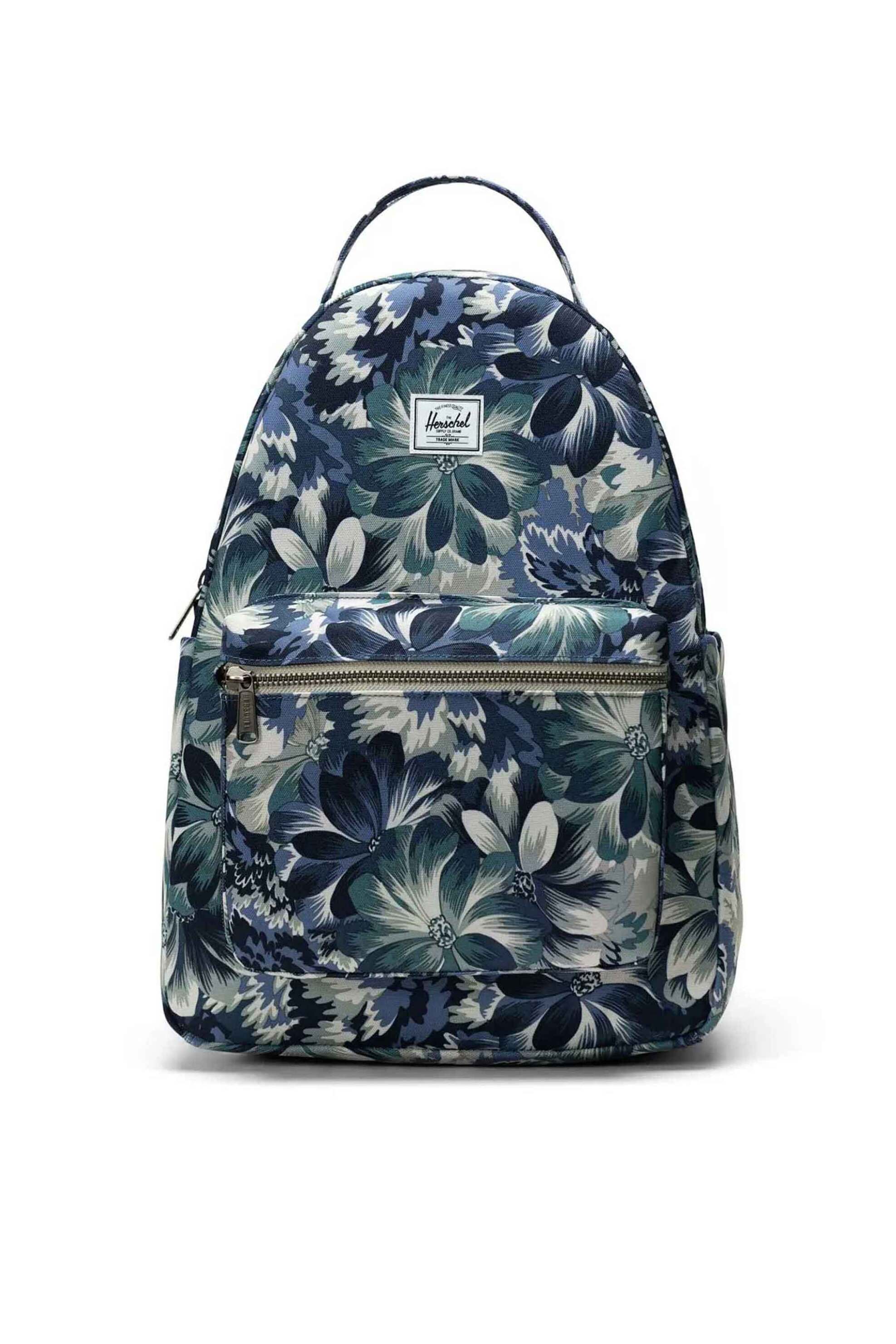 Herschel unisex backpack με floral print και contrast logo patch "Nova™" 18 L - 66UBCL01937 Μπλε