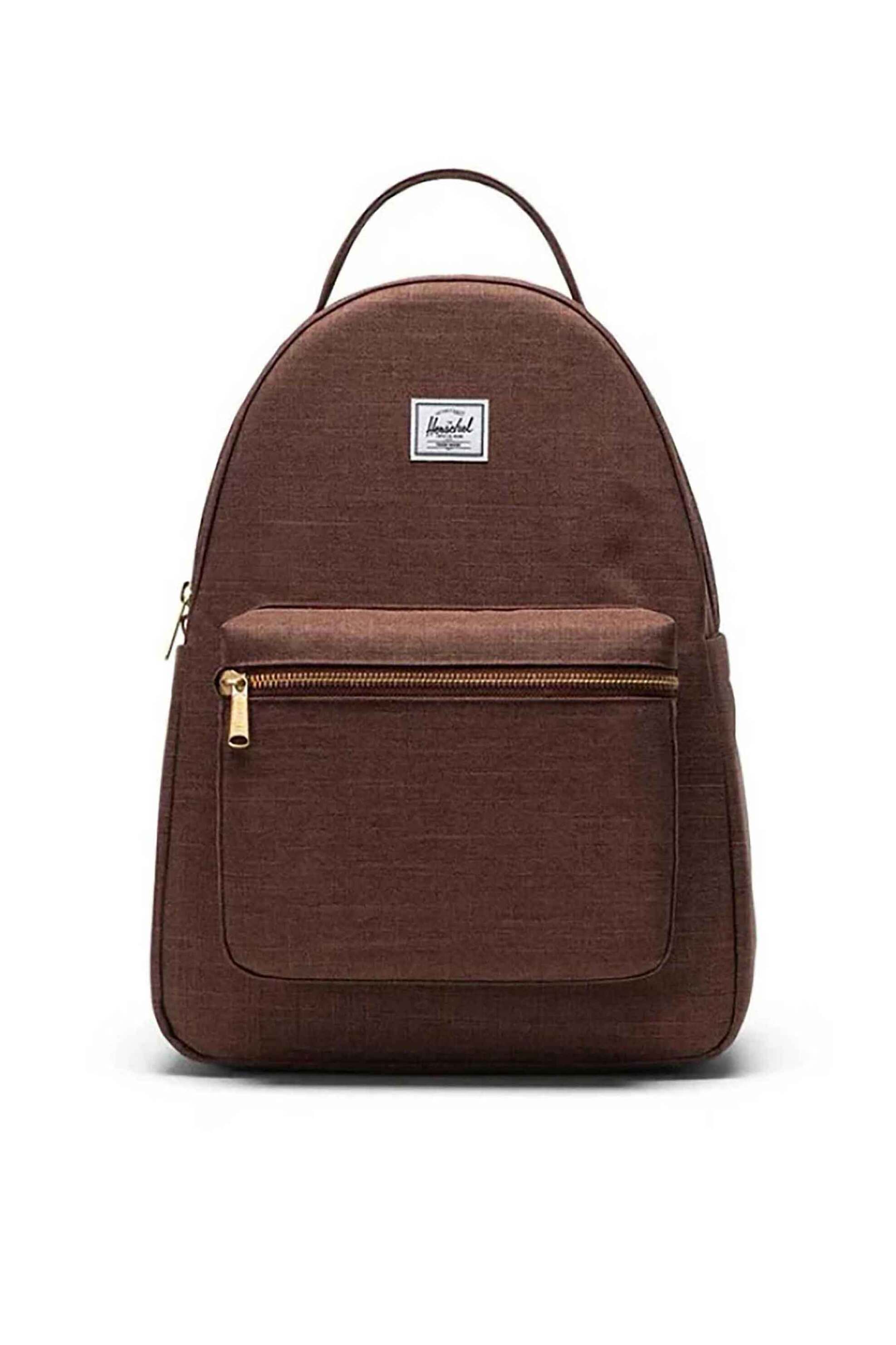 Herschel unisex backpack μονόχρωμο με contrast logo patch "Nova™" 18 L - 66UBCL02004 Καφέ