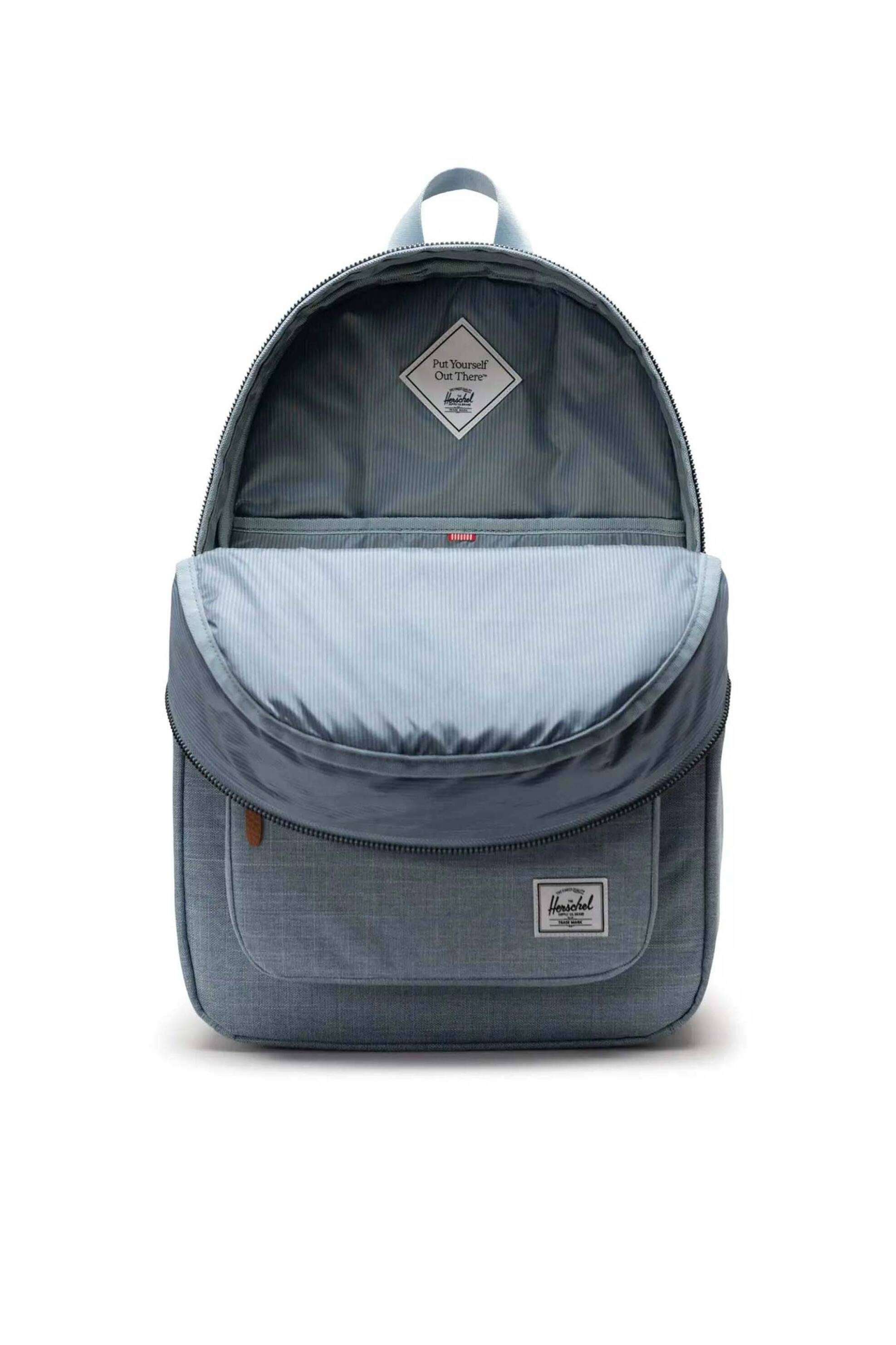Herschel Unisex Backpack Μονόχρωμο με Contrast Logo Print Settlement 23 L - 66Ubcl02007 Μπλε Ανοιχτό