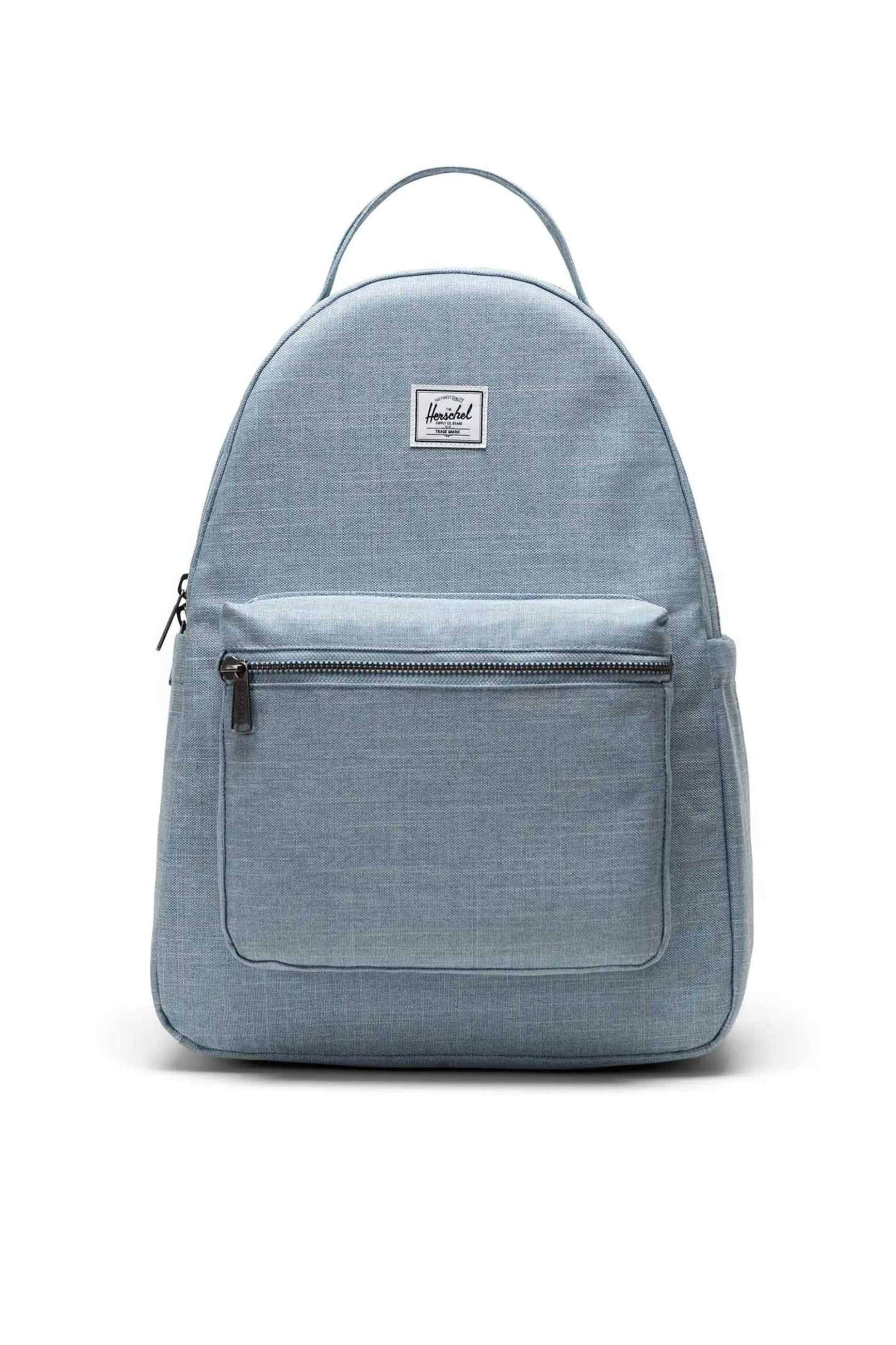 Herschel unisex backpack μονόχρωμο με contrast logo patch "Nova™" 18 L - 66UBCL02003 Μπλε Ανοιχτό