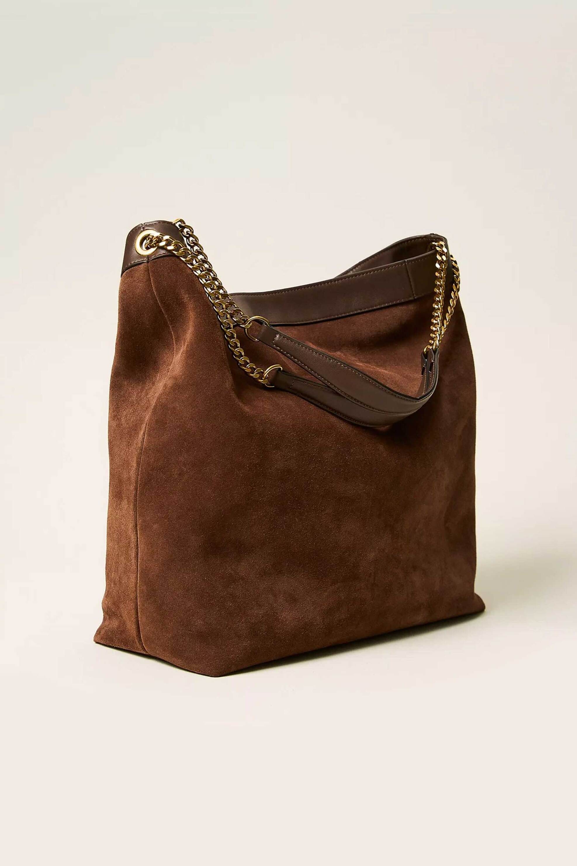 TWINSET Twinset γυναικεία τσάντα ώμου suede hobo - 262TD8160 Καφέ - 3