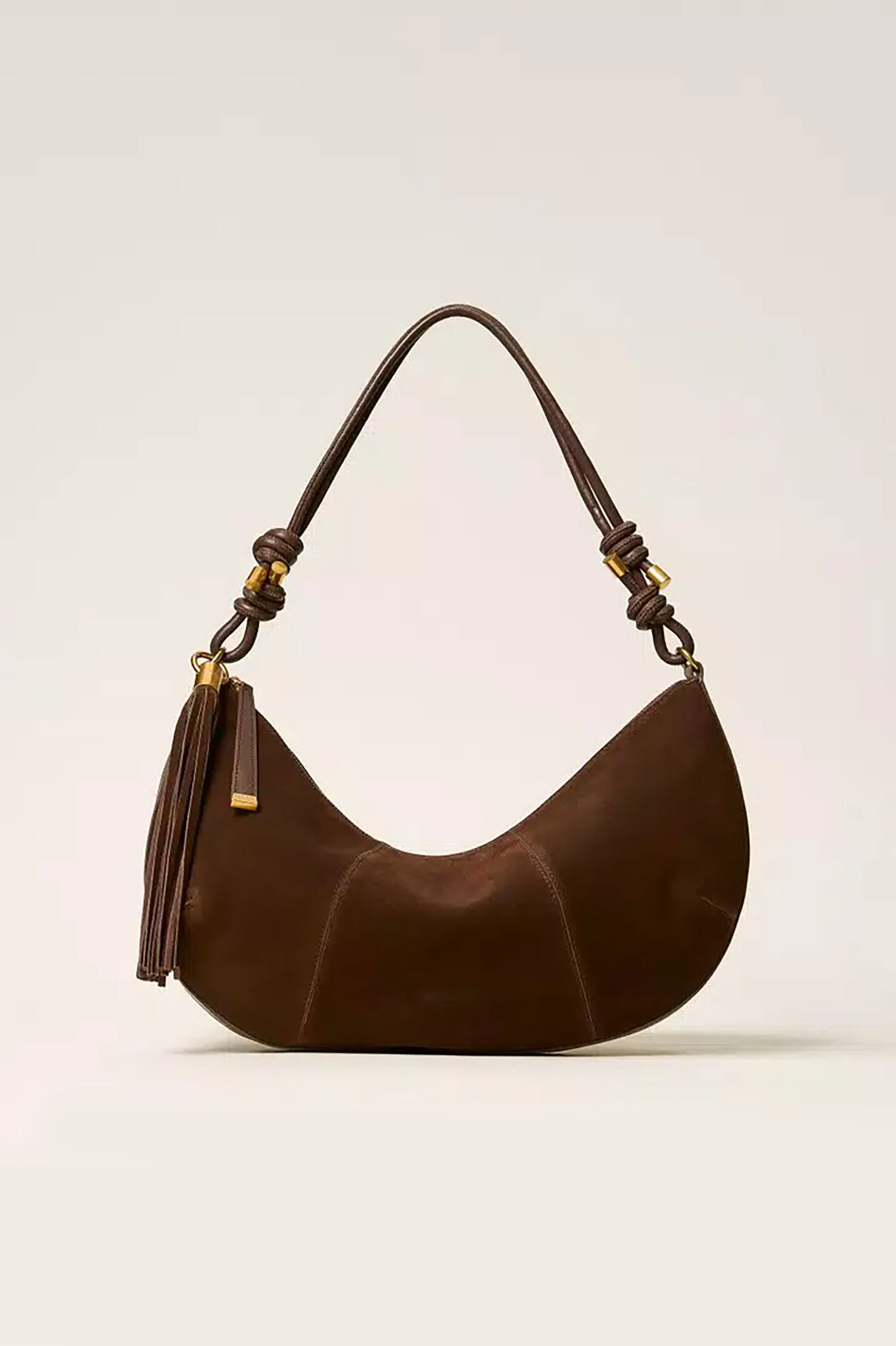 TWINSET Twinset γυναικεία τσάντα ώμου hobo με φούντα - 262TD8231 Καφέ