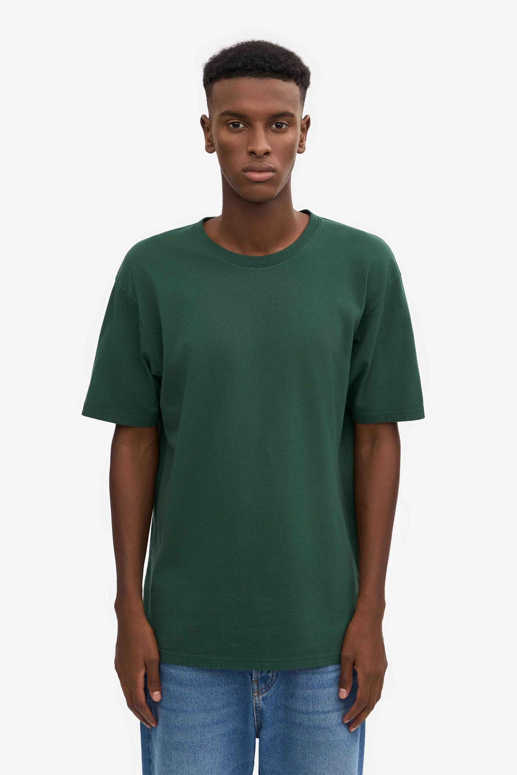 Colorful Standard ανδρικό T-shirt μονόχρωμο Relaxed Fit - CS1001 Πράσινο Σμαραγδί