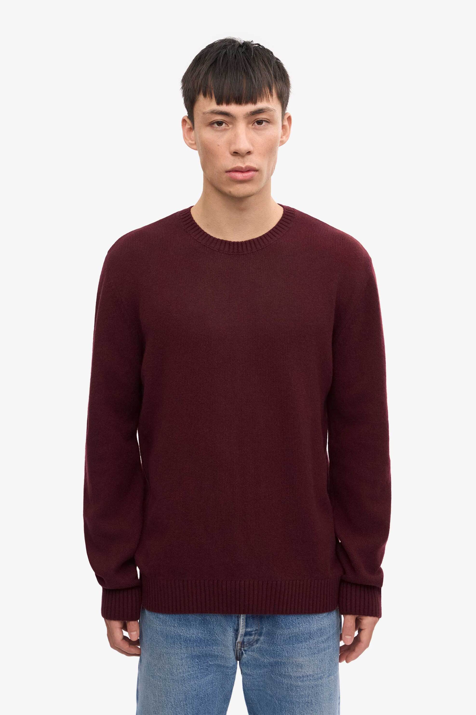 Colorful Standard ανδρική μάλλινη μπλούζα μονόχρωμη Regular Fit - CS5083 Μπορντό