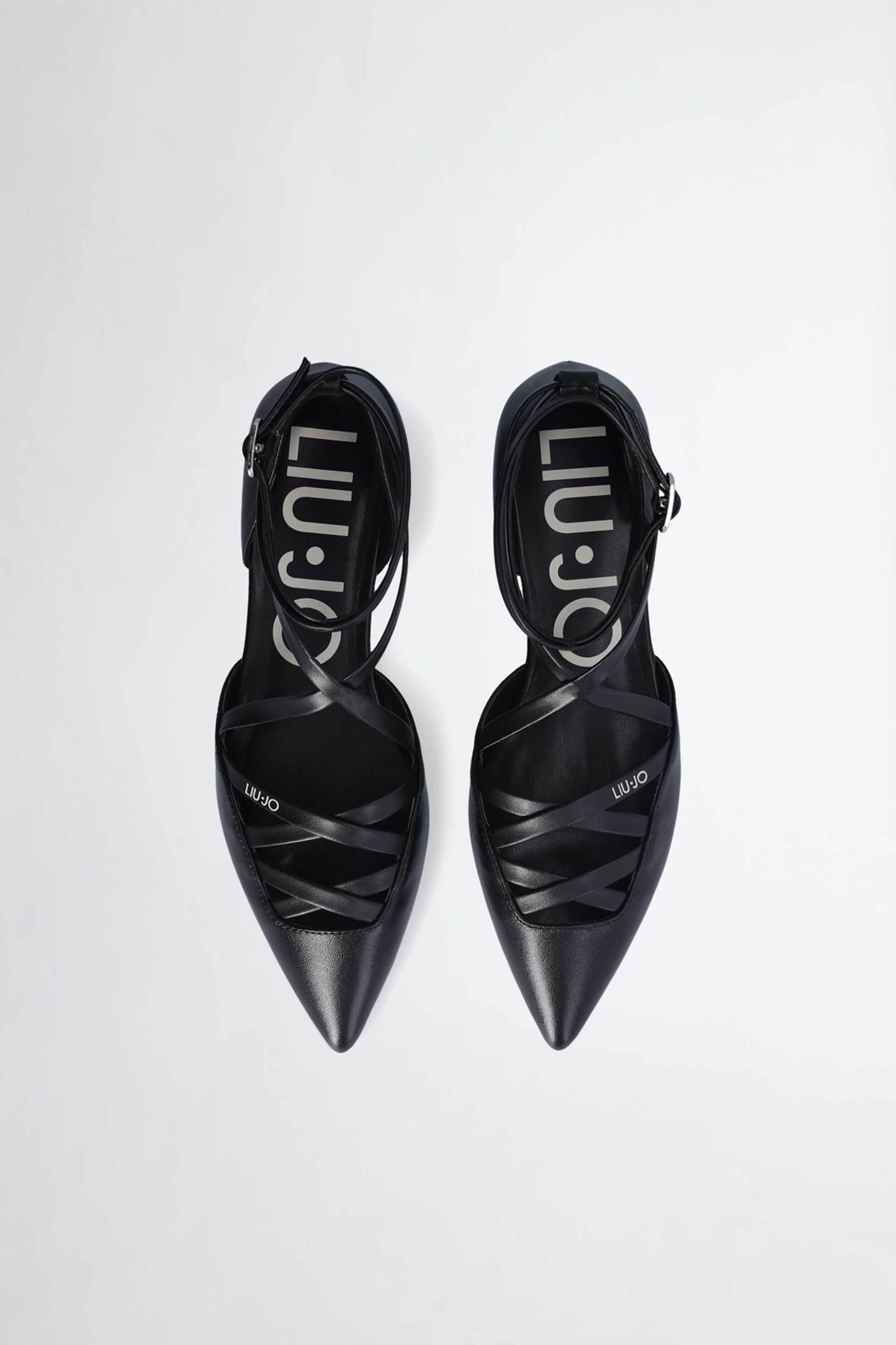Liu Jo γυναικείες μπαλαρίνες με λεπτά λουράκια - SF4025PX460 Μαύρο φωτογραφία