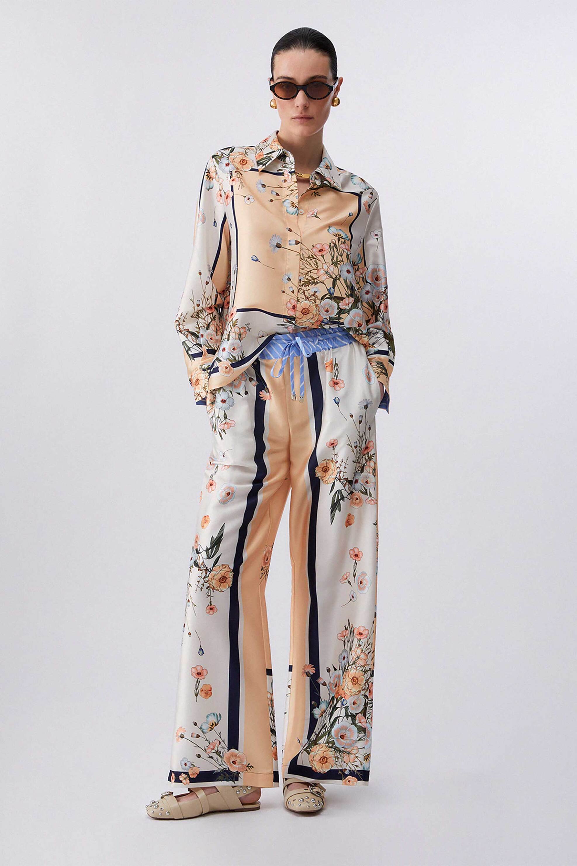 LIU JO Liu Jo γυναικείo πουκάμισο με floral print Regular Fit - WA6357T2555 Λευκό - 2