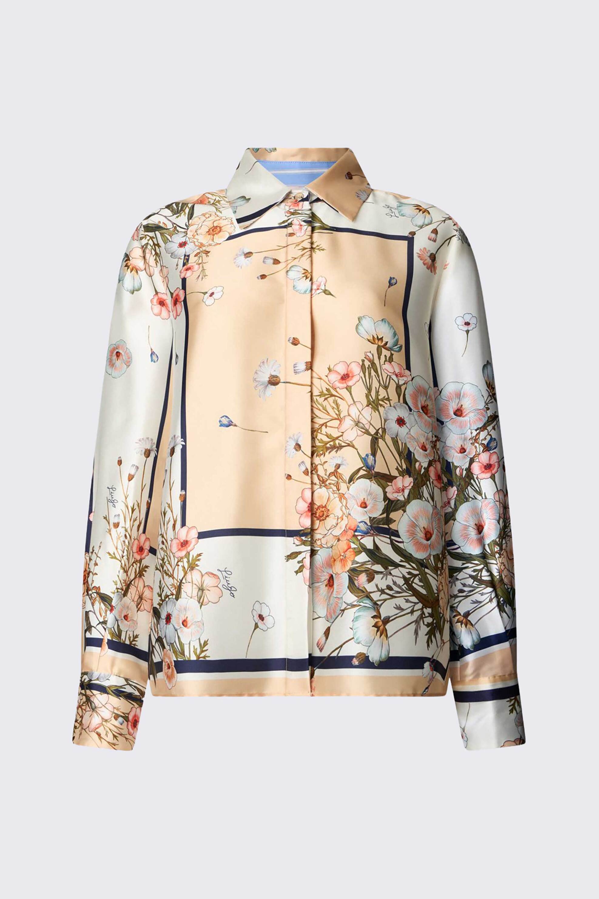 Liu Jo Γυναικείo Πουκάμισο με Floral Print Regular Fit - Wa6357T2555 Λευκό