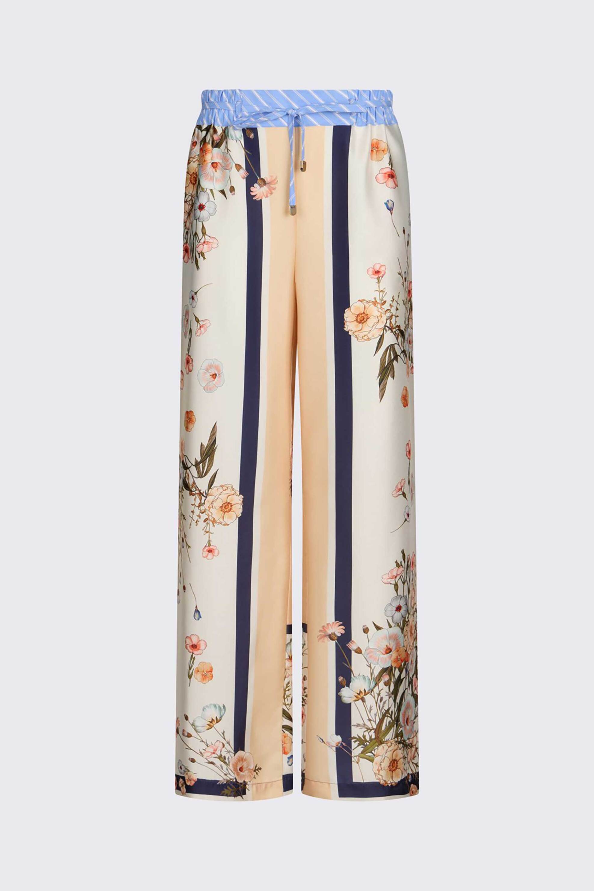 Liu Jo Γυναικείo Παντελόνι με Floral Print Wide Leg - Wa6358T2555 Λευκό