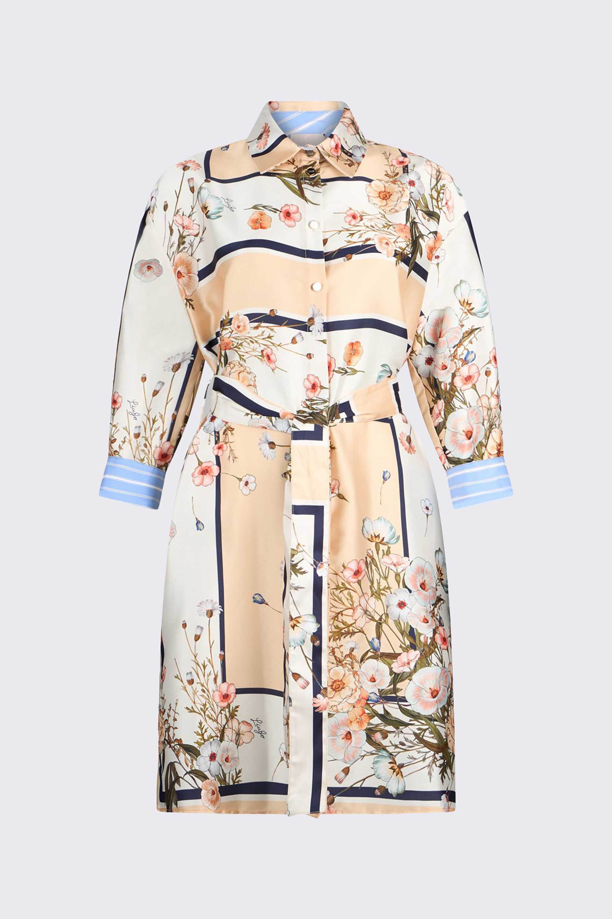 Liu Jo Γυναικείο Mini Φόρεμα Σεμιζιέ με Floral Print - Wa6507T2555 Λευκό