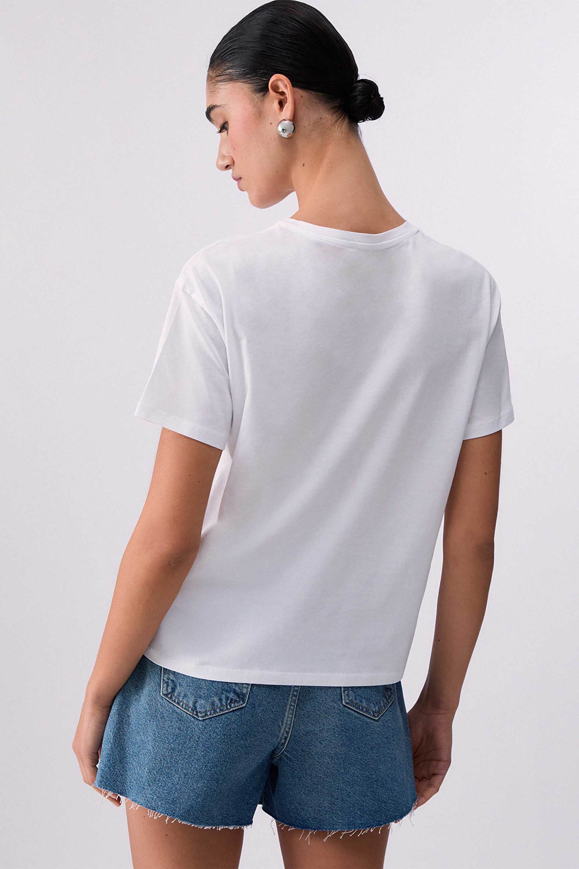 Liu Jo γυναικείο T-shirt με logo print Regular Fit - WA6238JS923 Λευκό φωτογραφία