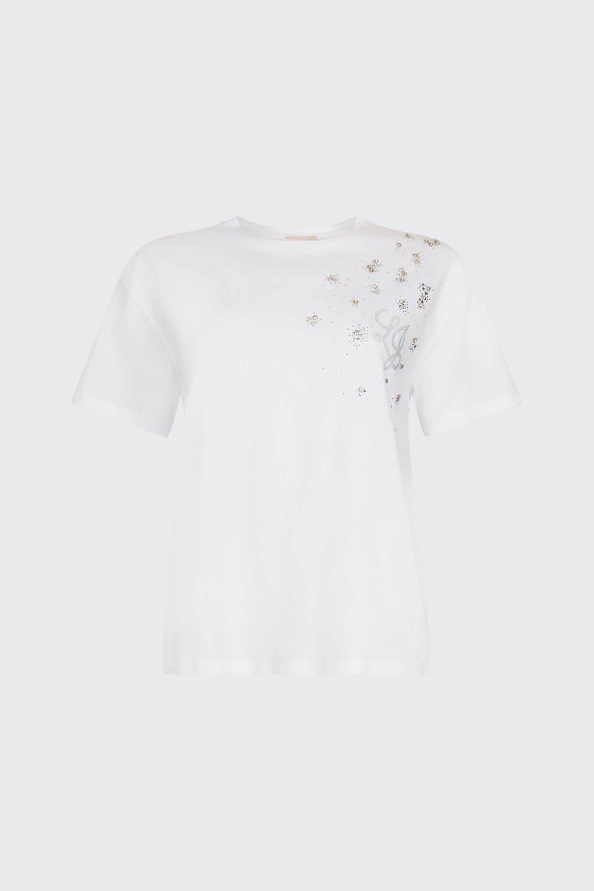 Liu Jo Γυναικείο T-Shirt με Logo Print Regular Fit - Wa6238Js923 Λευκό