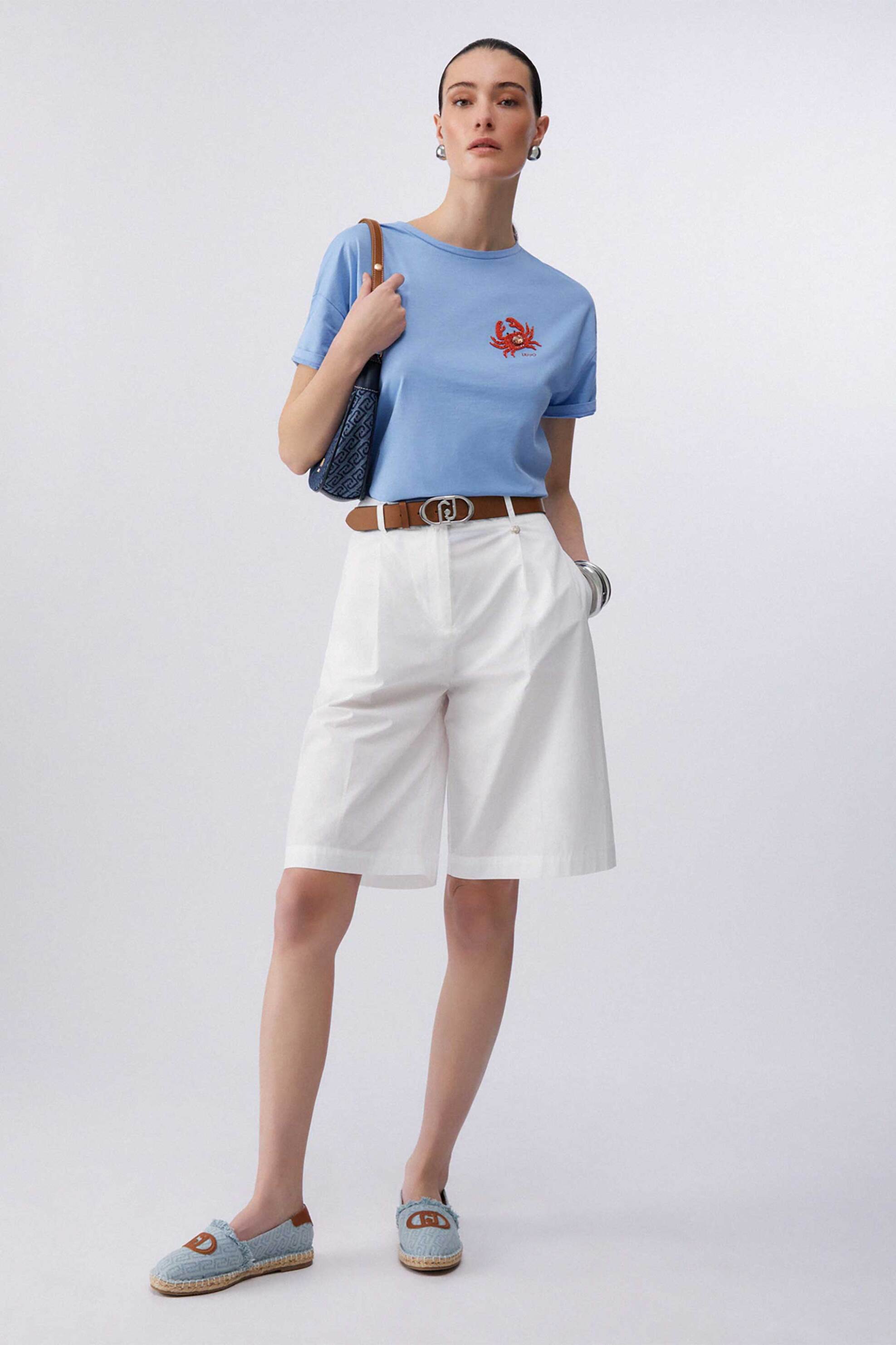LIU JO Liu Jo γυναικείο T-shirt με print Regular Fit - WA6414JS923 Γαλάζιο - 2