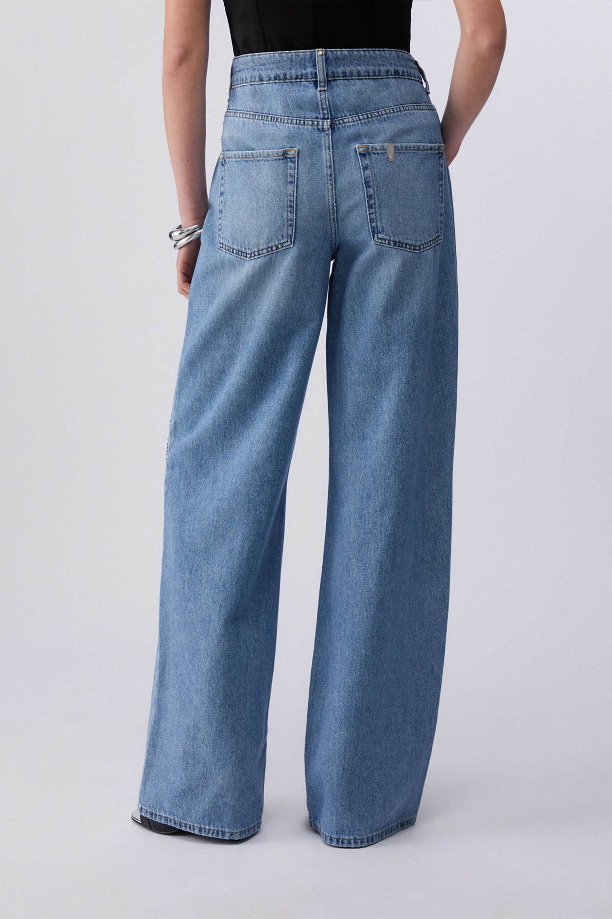 Liu Jo γυναικείo τζιν παντελόνι με στρας Straight Leg - UA6263D4820 Denim Blue φωτογραφία