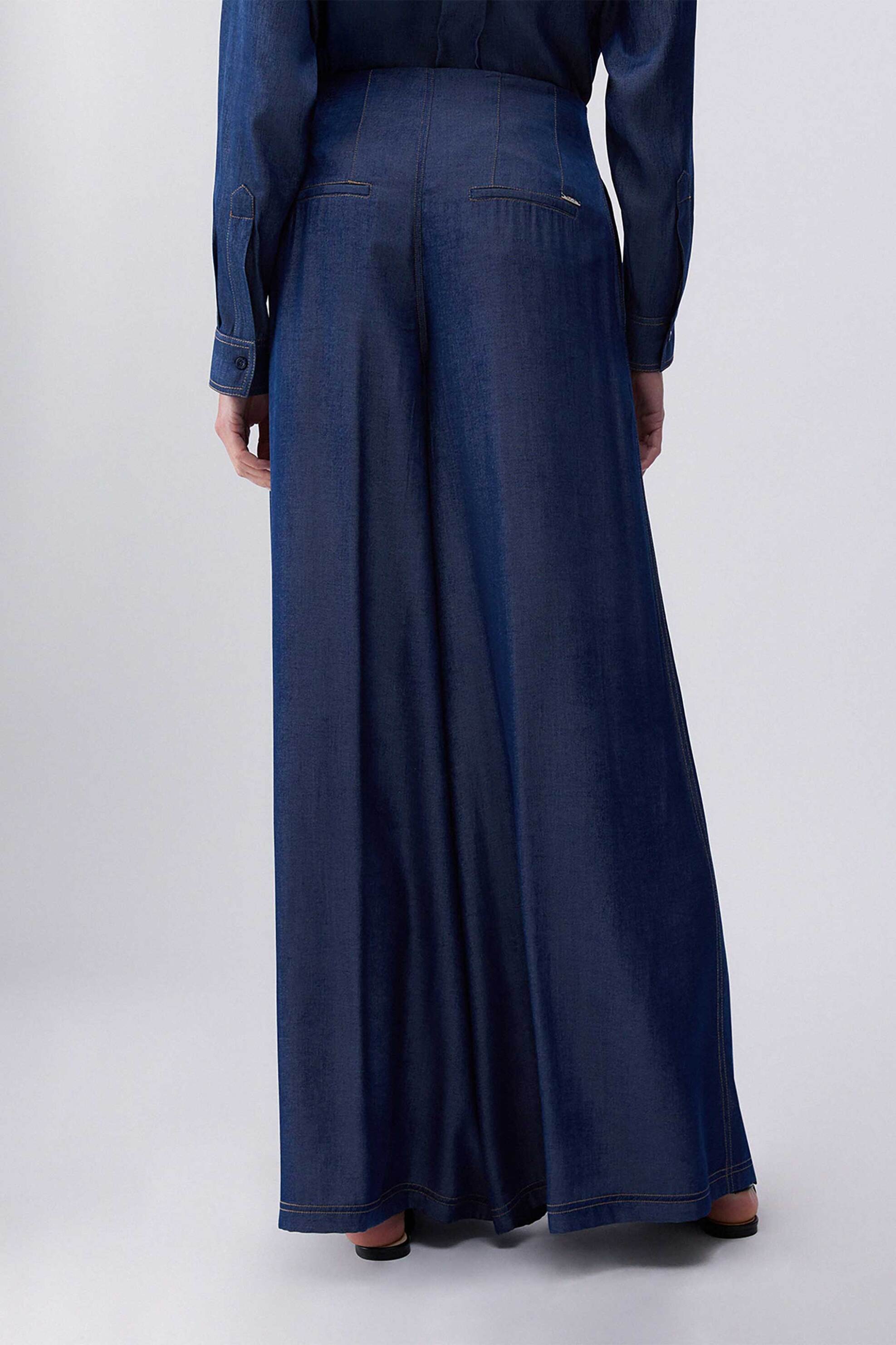 LIU JO Liu Jo γυναικείo τζιν παντελόνι chambray Flared Fit - UA6273D4894 Denim Blue Σκούρο - 3