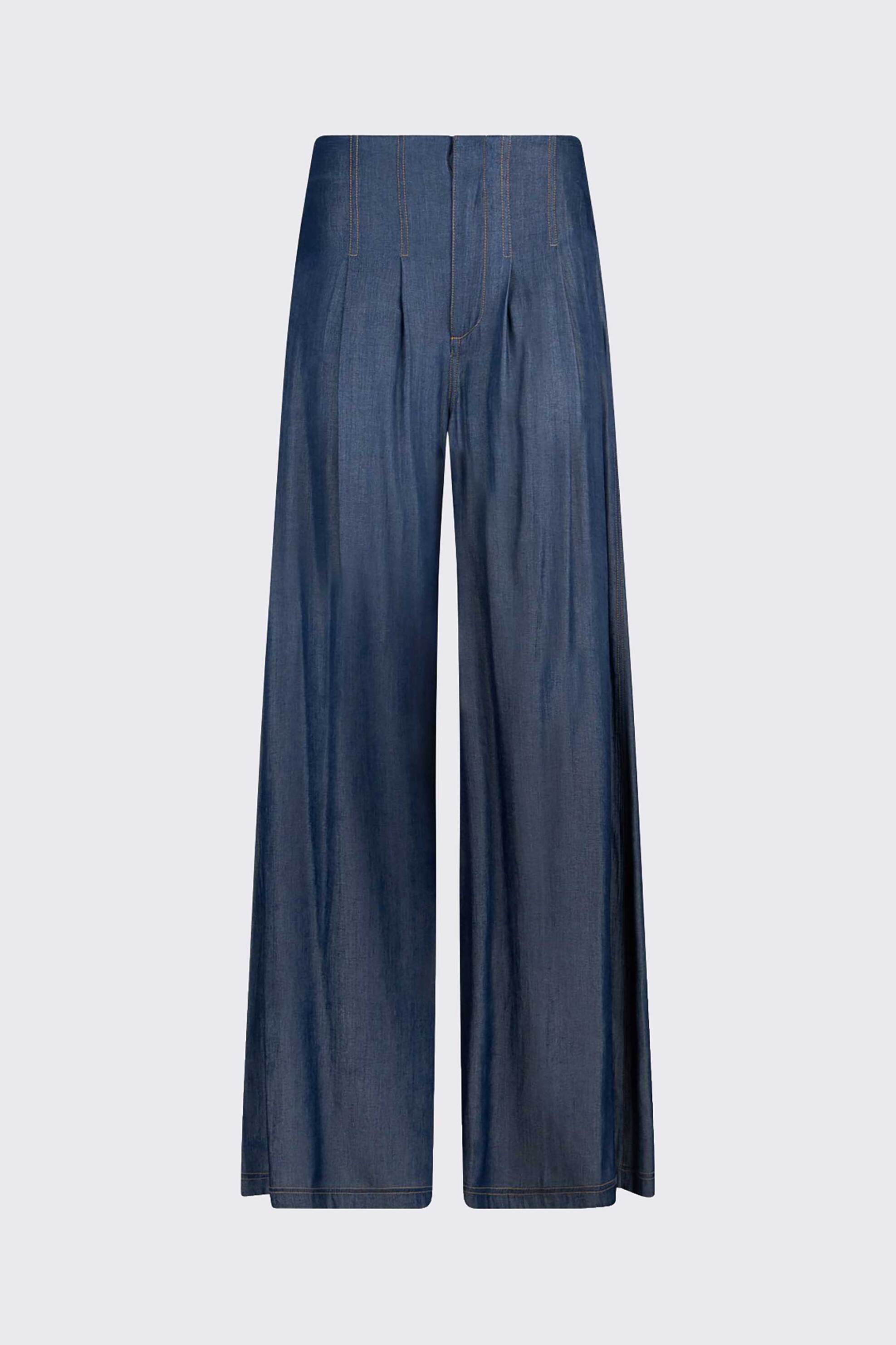 Liu Jo Γυναικείo Τζιν Παντελόνι Chambray Flared Fit - Ua6273D4894 Denim Blue Σκούρο