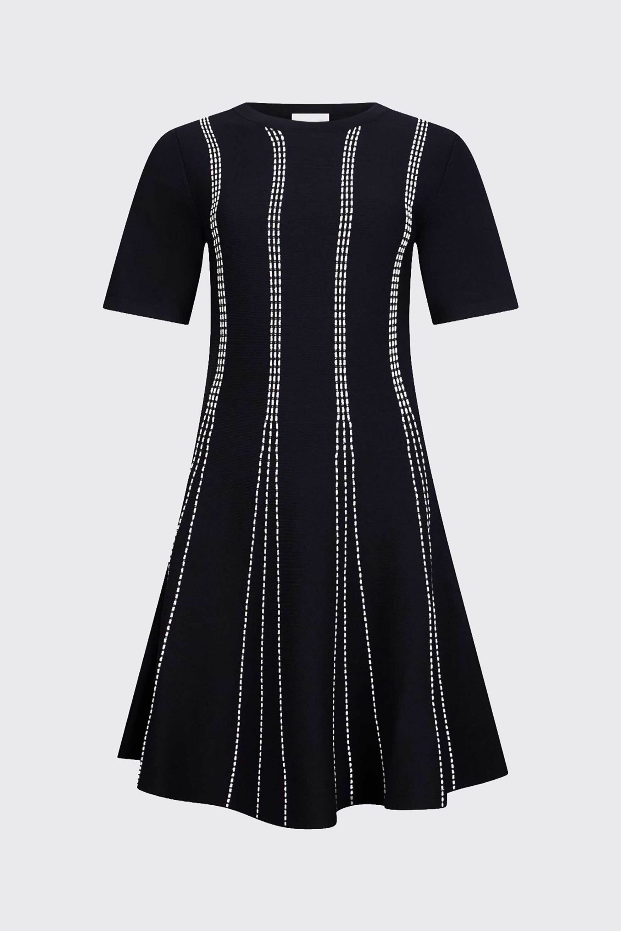 Liu Jo Γυναικείο Mini Πλεκτό Φόρεμα με Contrast Ραφές - Wa6145Ma81R Σκούρο Μπλε