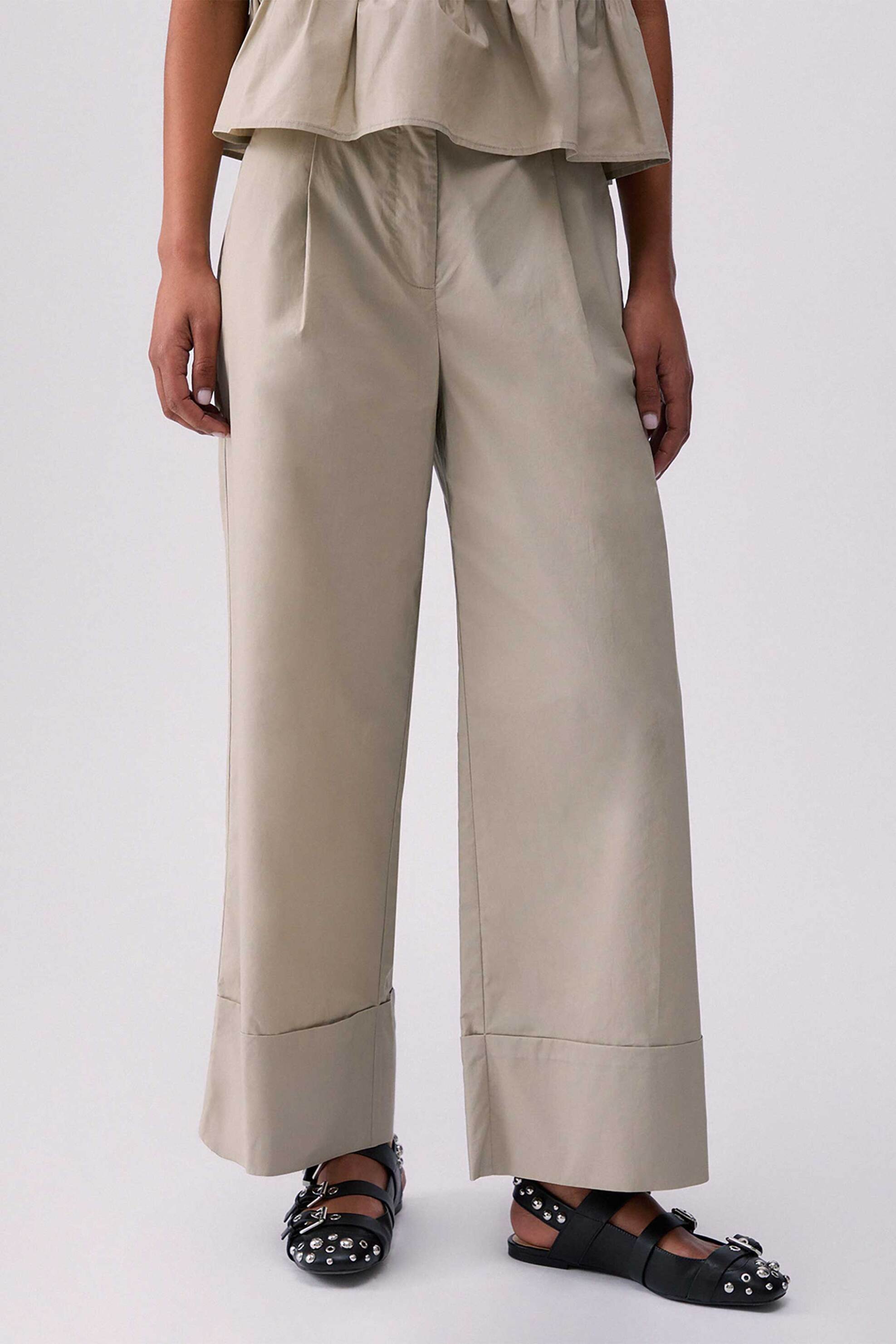 LIU JO Liu Jo γυναικείo παντελόνι Wide Leg - WA6498T4853 Γκρι Ανοιχτό - 2