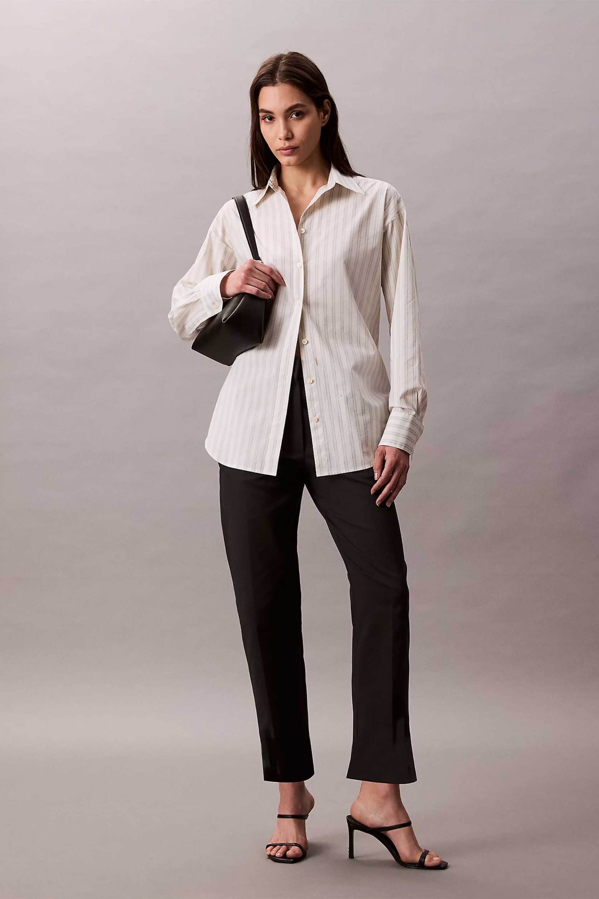 Calvin Klein Calvin Klein γυναικείο παντελόνι chino Straight Fit - LV044B916G Μαύρο