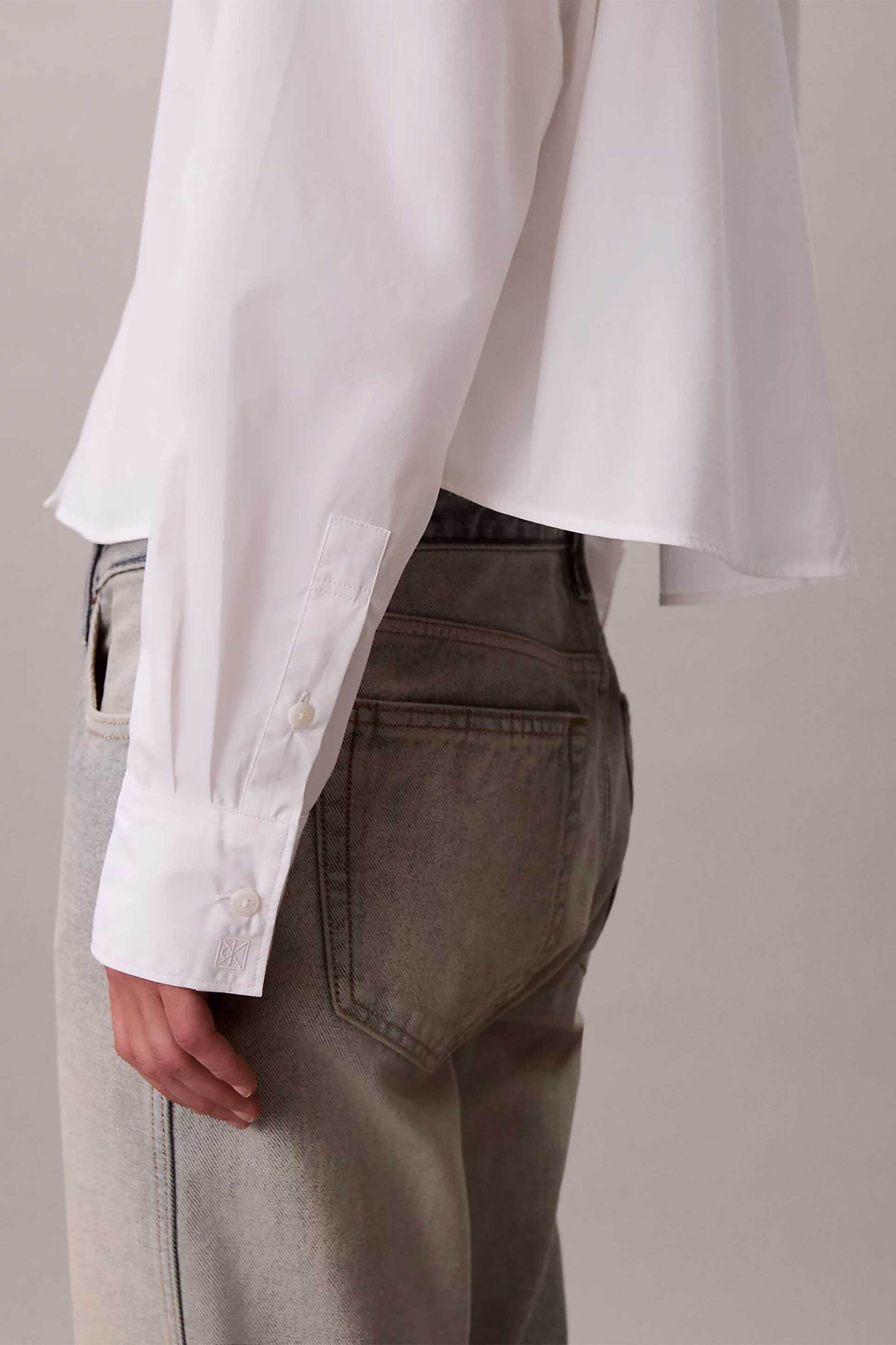 Calvin Klein Γυναικείο Πουκάμισο Relaxed Cropped - Lv044E170G Λευκό