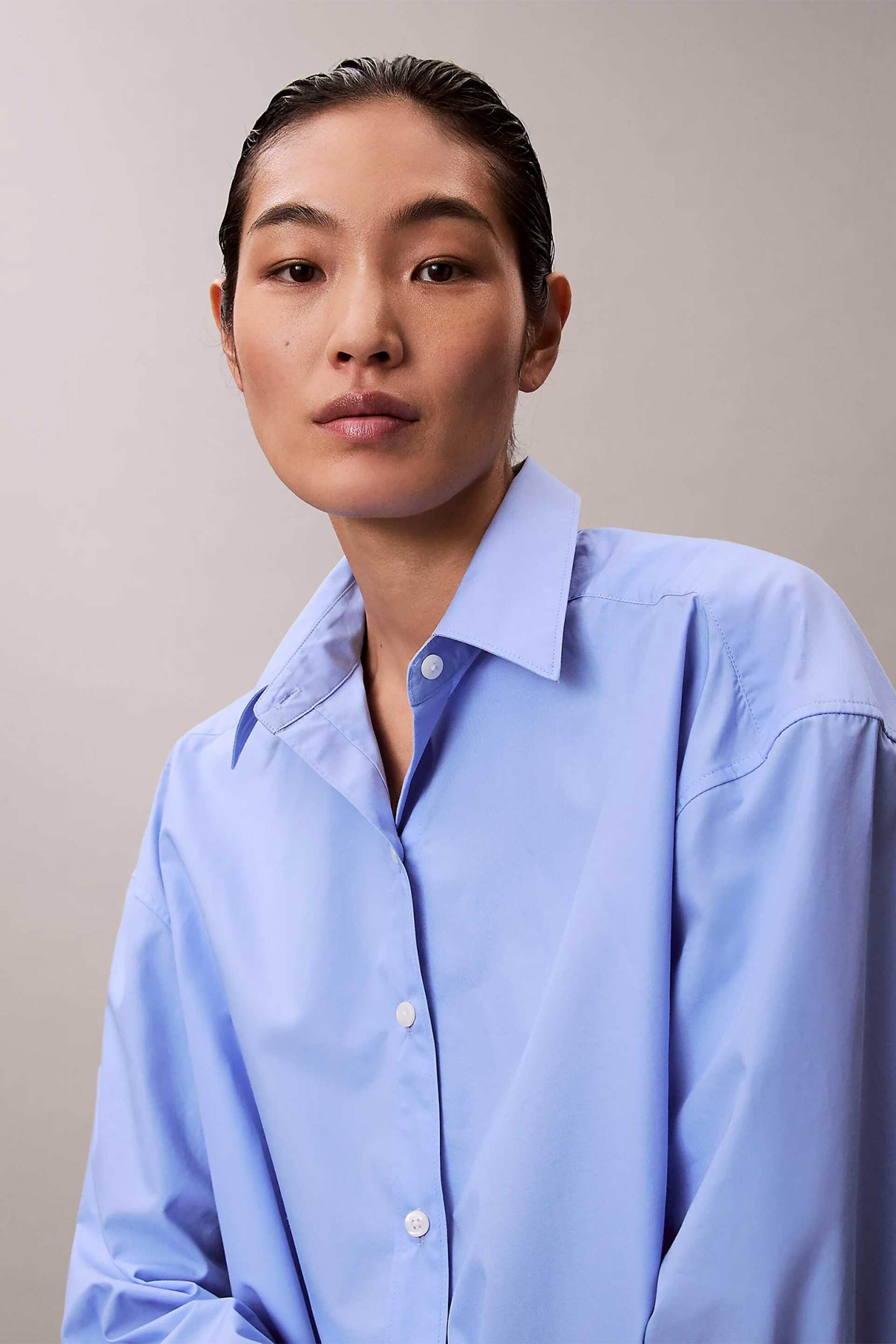 CALVIN KLEIN Calvin Klein γυναικείο πουκάμισο Relaxed Cropped - LV044E170G Γαλάζιο - 2