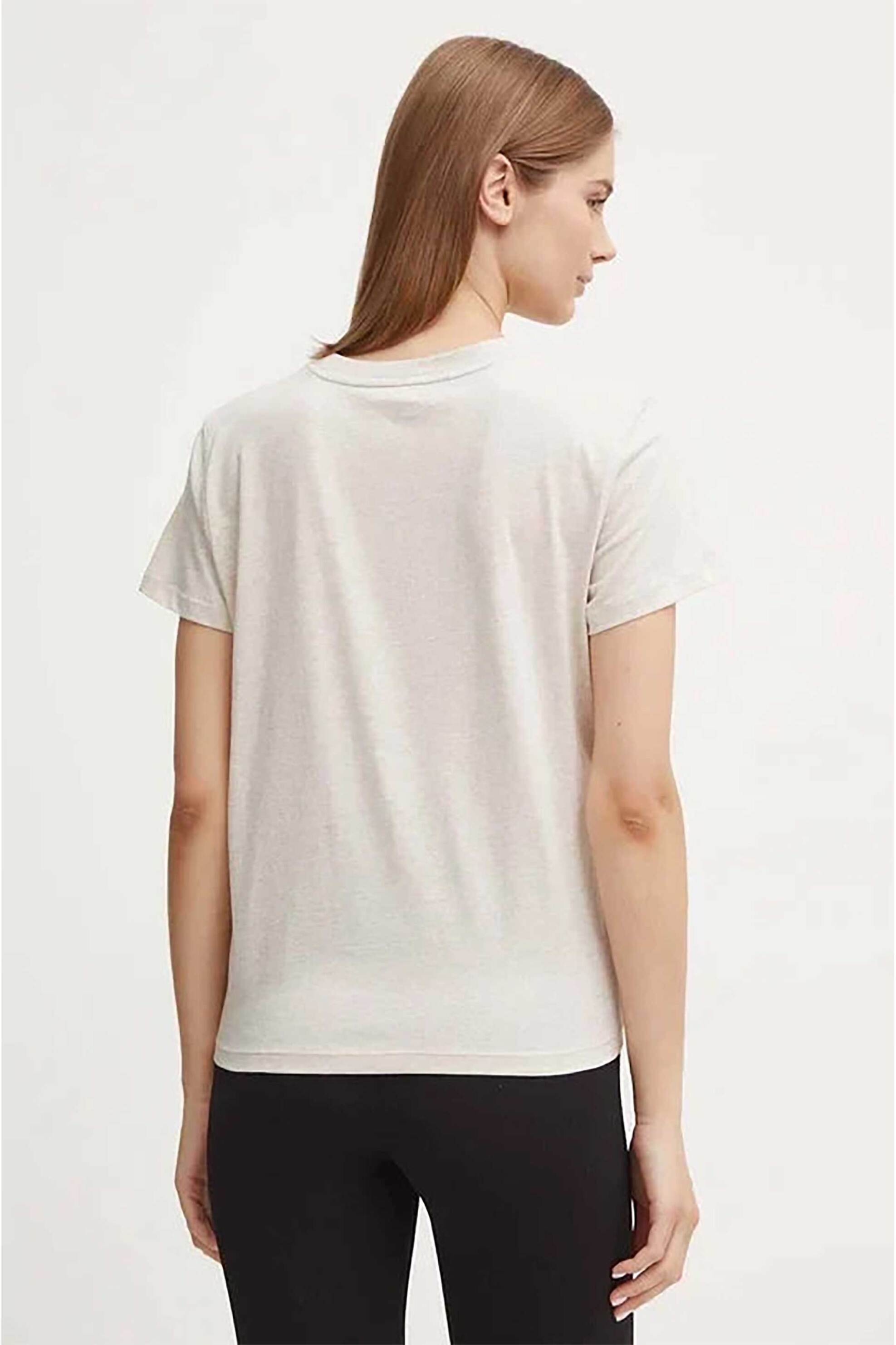 DKNY γυναικείο T-shirt με λογότυπο με στρας - DP4T9994 Λευκό φωτογραφία