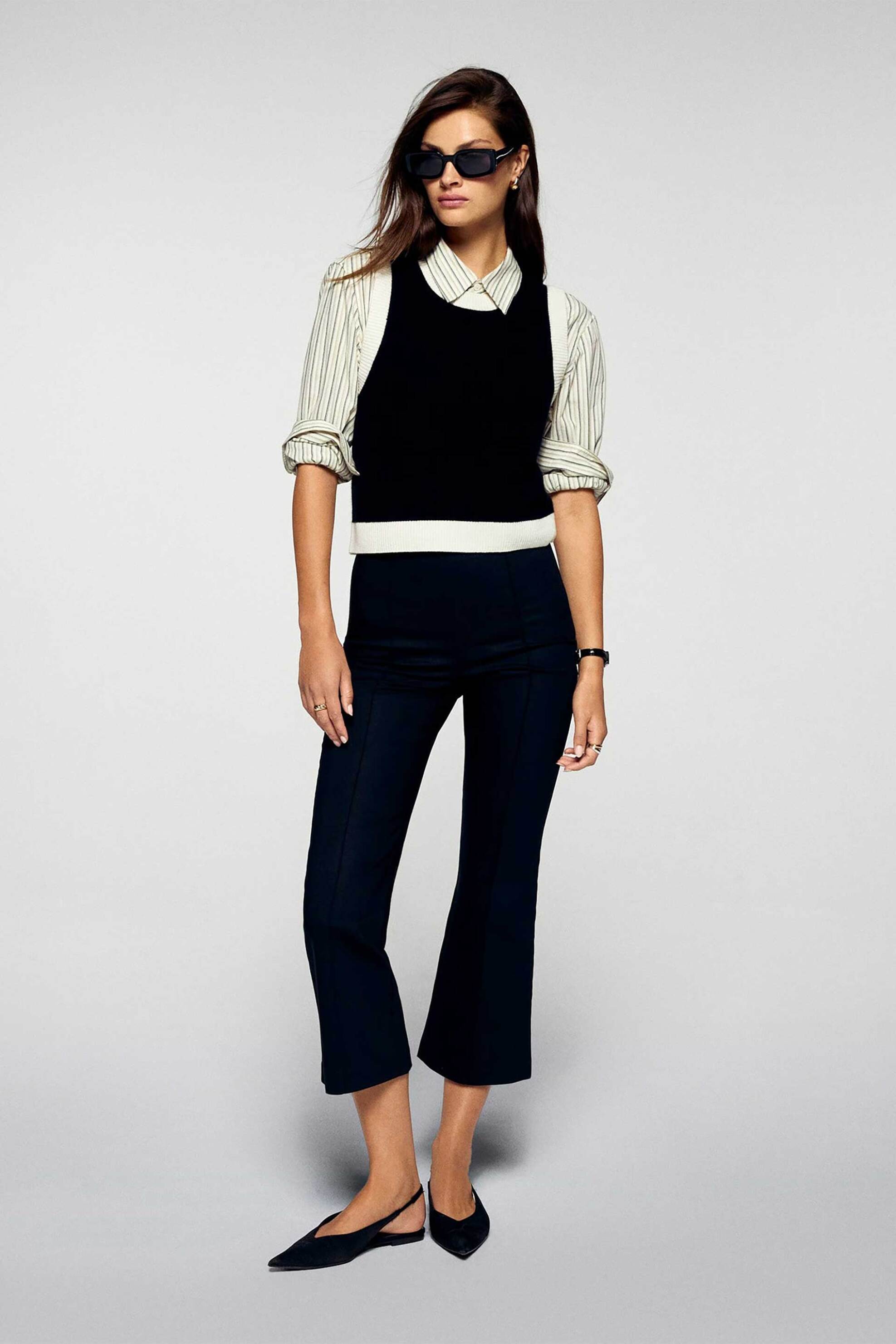 From Future γυναικείο πλεκτό αμάνικο από κασμίρι - 2501WPS03359W Μαύρο φωτογραφία