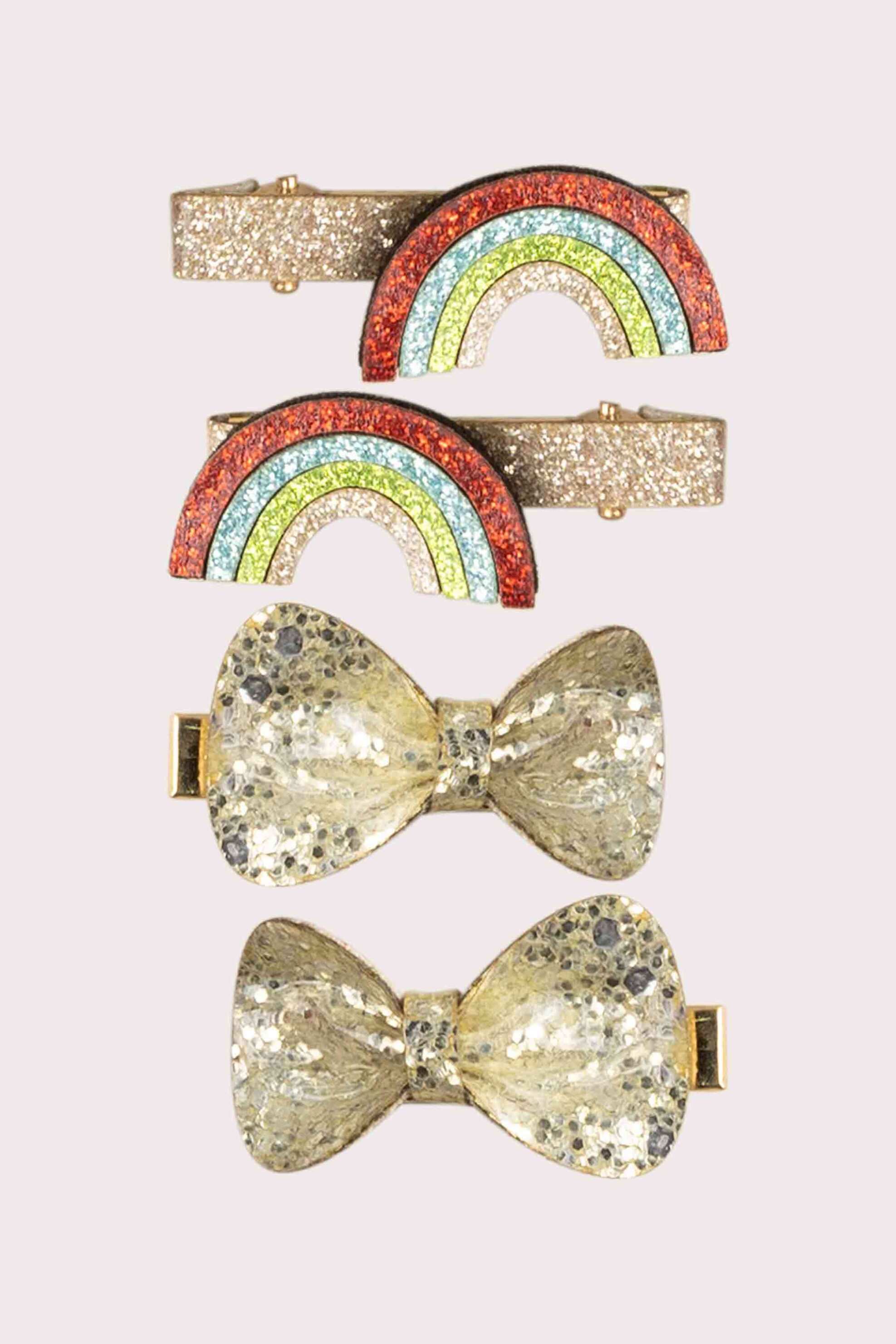 DPAM DPAM σετ παιδικά κοκκαλάκια μαλλιών "Gold Bows" - 351816 Χρυσό