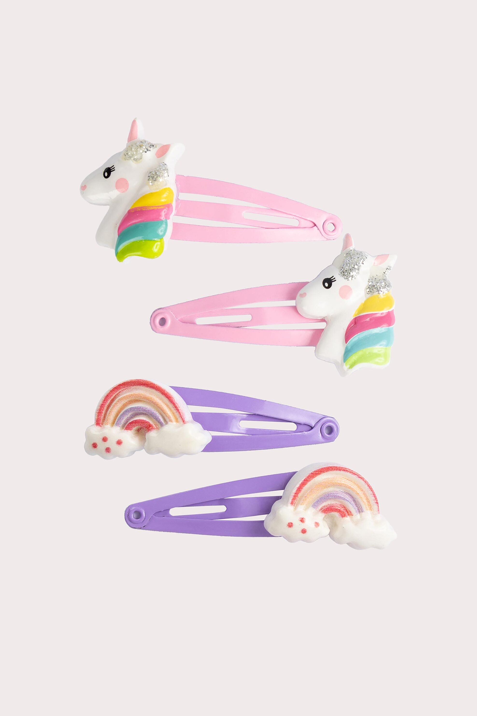DPAM DPAM σετ παιδικά κοκκαλάκια μαλλιών "Unicorn" (4 τεμάχια) - 351828 Μοβ