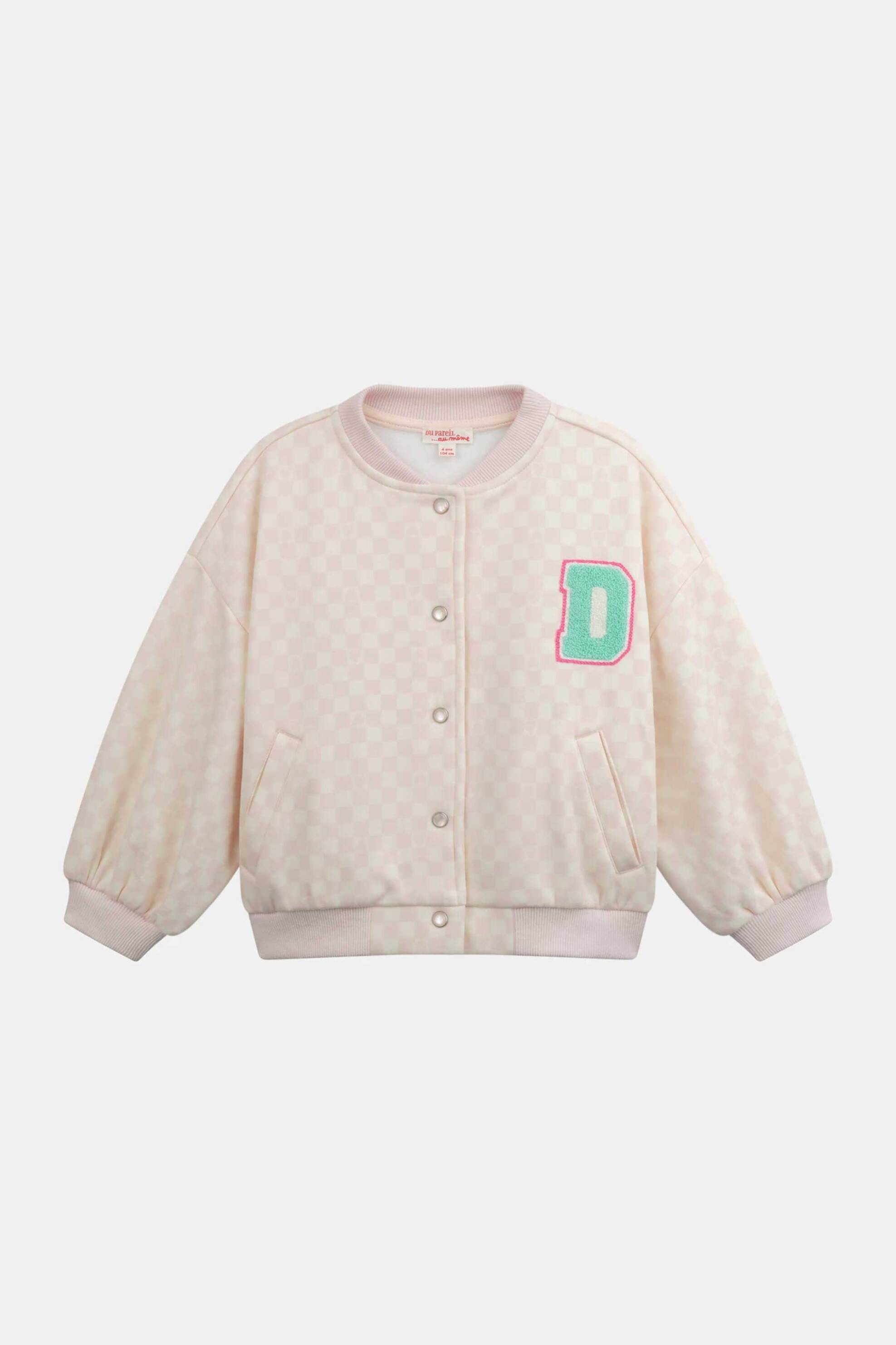 DPAM παιδική ζακέτα για κορίτσια "Pink Bomber" - 370304 Κρέμ