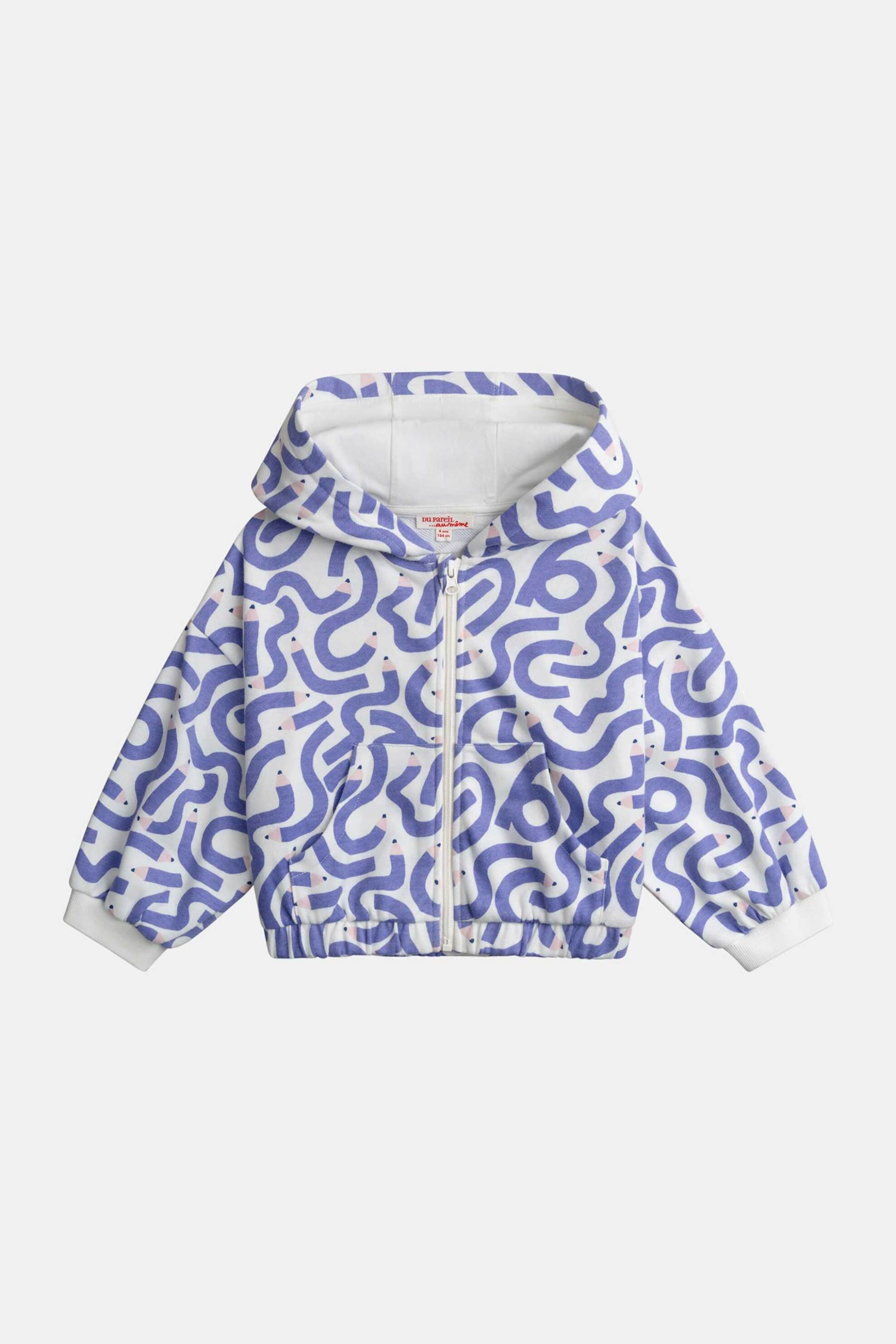 DPAM παιδική ζακέτα φούτερ για κορίτσια "Wobbly Pencil" - 370999 Μοβ