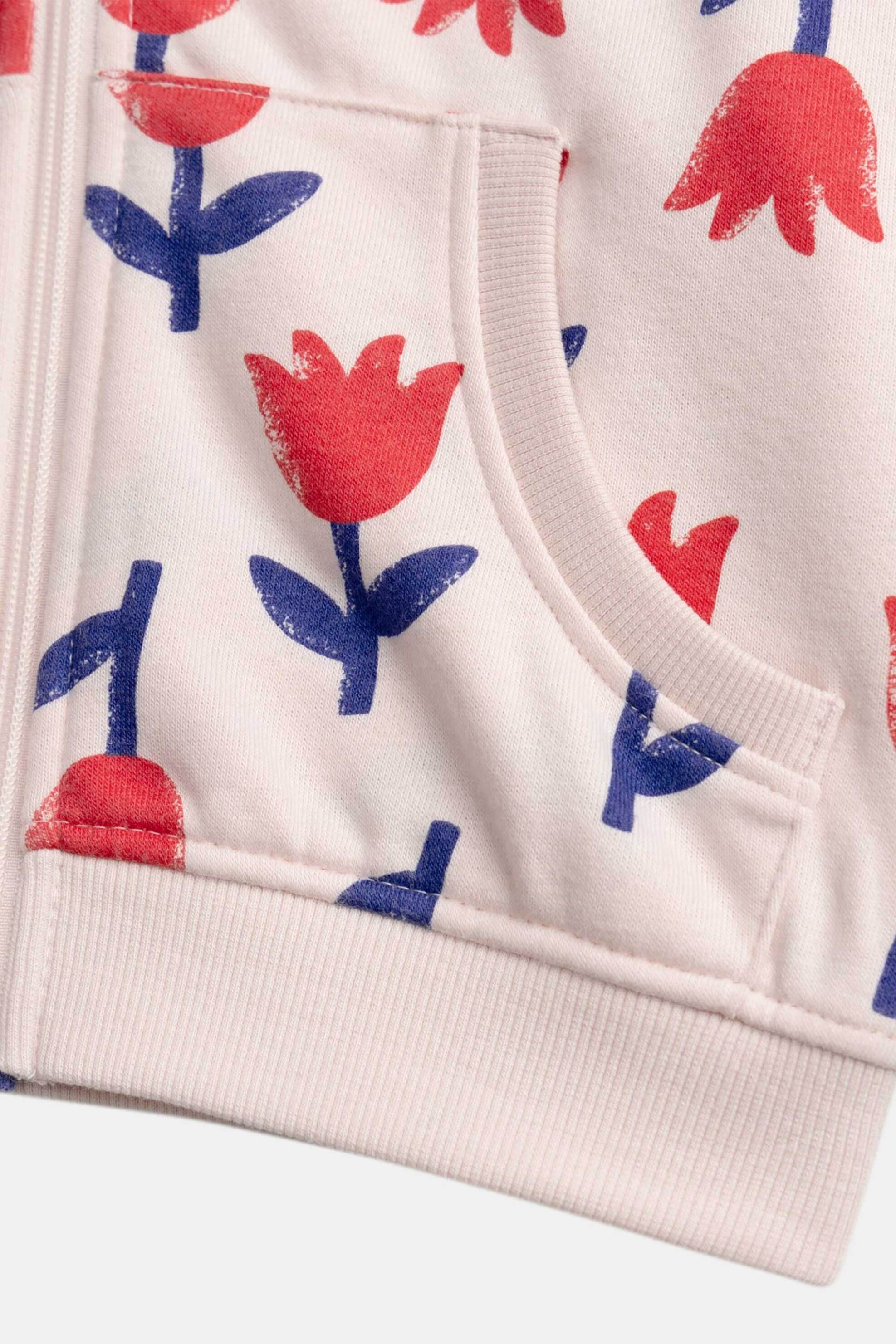 Dpam Παιδική Ζακέτα Φούτερ για Κορίτσια Baby Tulips - 370253 Ροζ Ανοιχτό